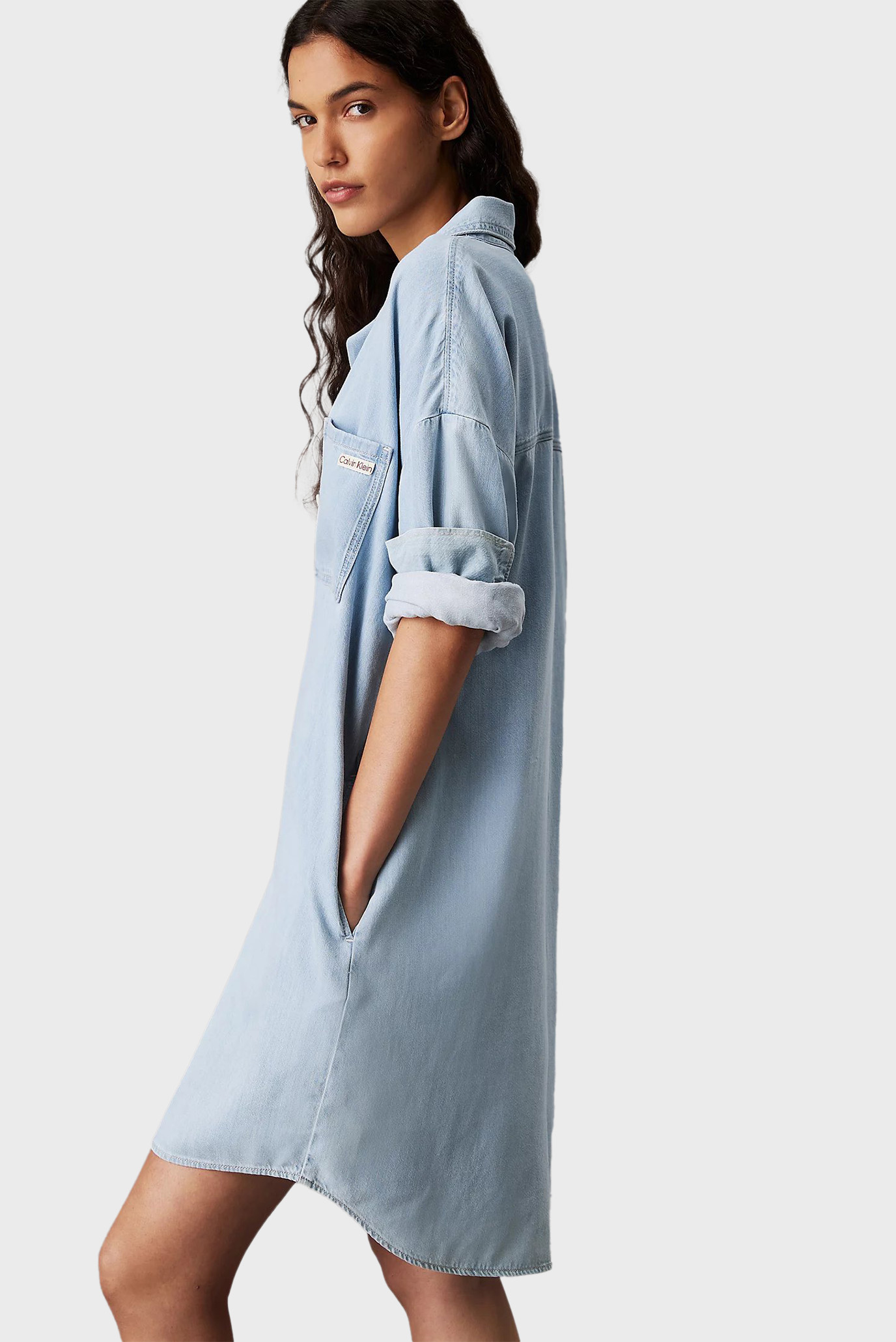 Женское голубое джинсовое платье LOOSE SHIRT LYOCELL DENIM DRESS 3