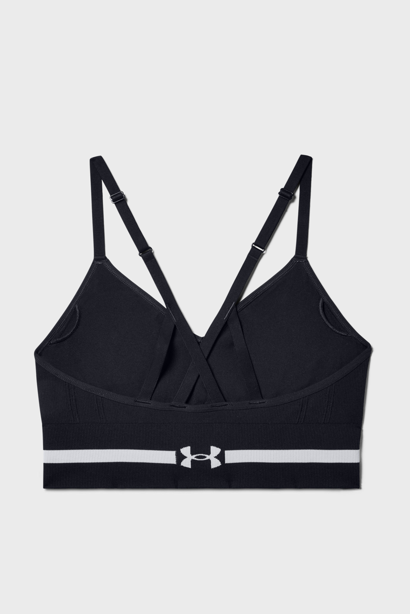 Женский черный топ UA Seamless Low Long Bra 6