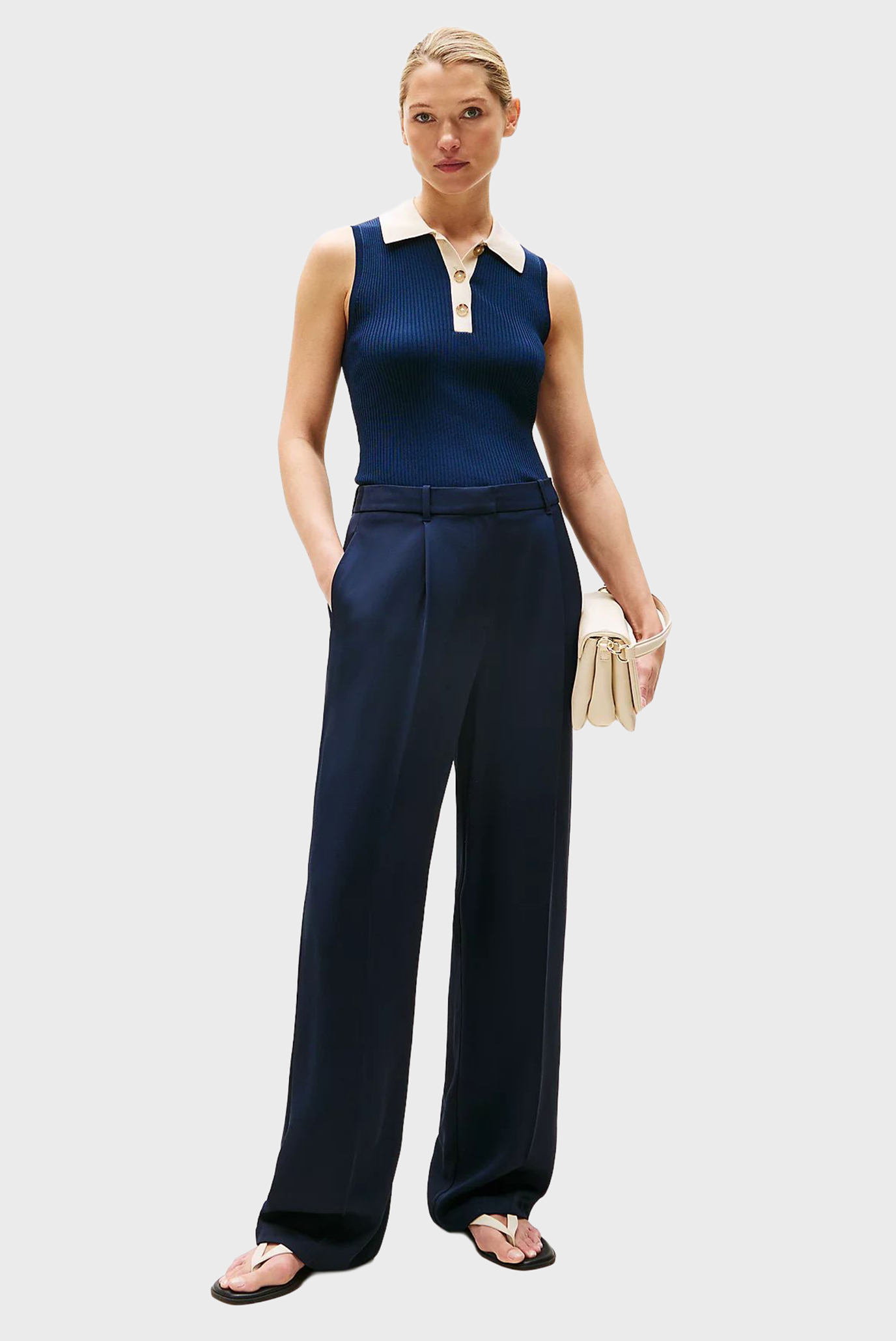 Поло MIXED RIB CONTRAST POLO SL SWT 2