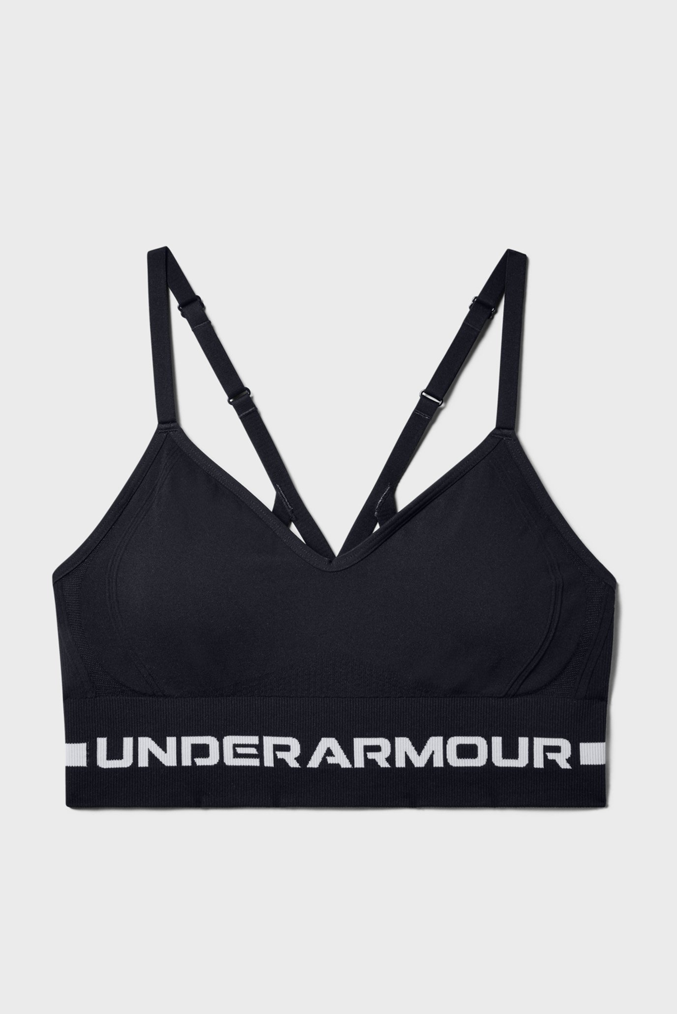 Женский черный топ UA Seamless Low Long Bra 7