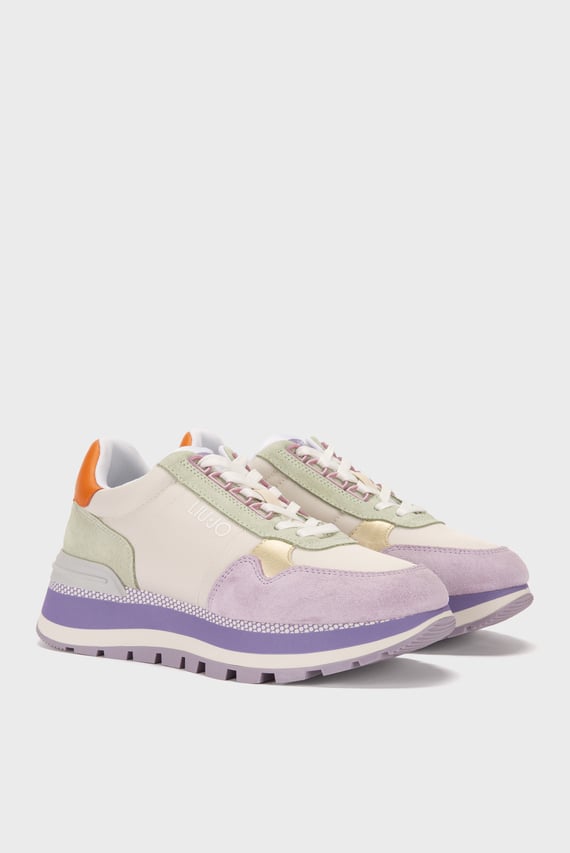 Кроссовки AMAZING 10 - SNEAKER COW SUEDE NYLON BUTTER LILAC PISTACHIO