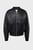 Мужская черная куртка FAUX LEATHER BOMBER