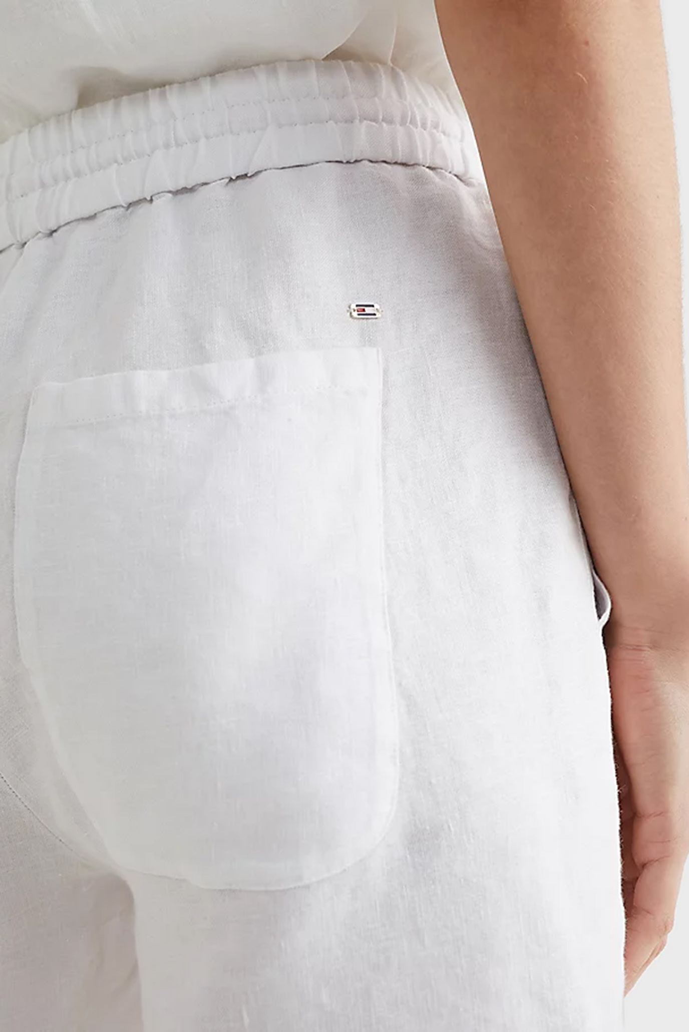 Женские белые льняные шортыTommy Hilfiger Женские белые льняные шорты 10