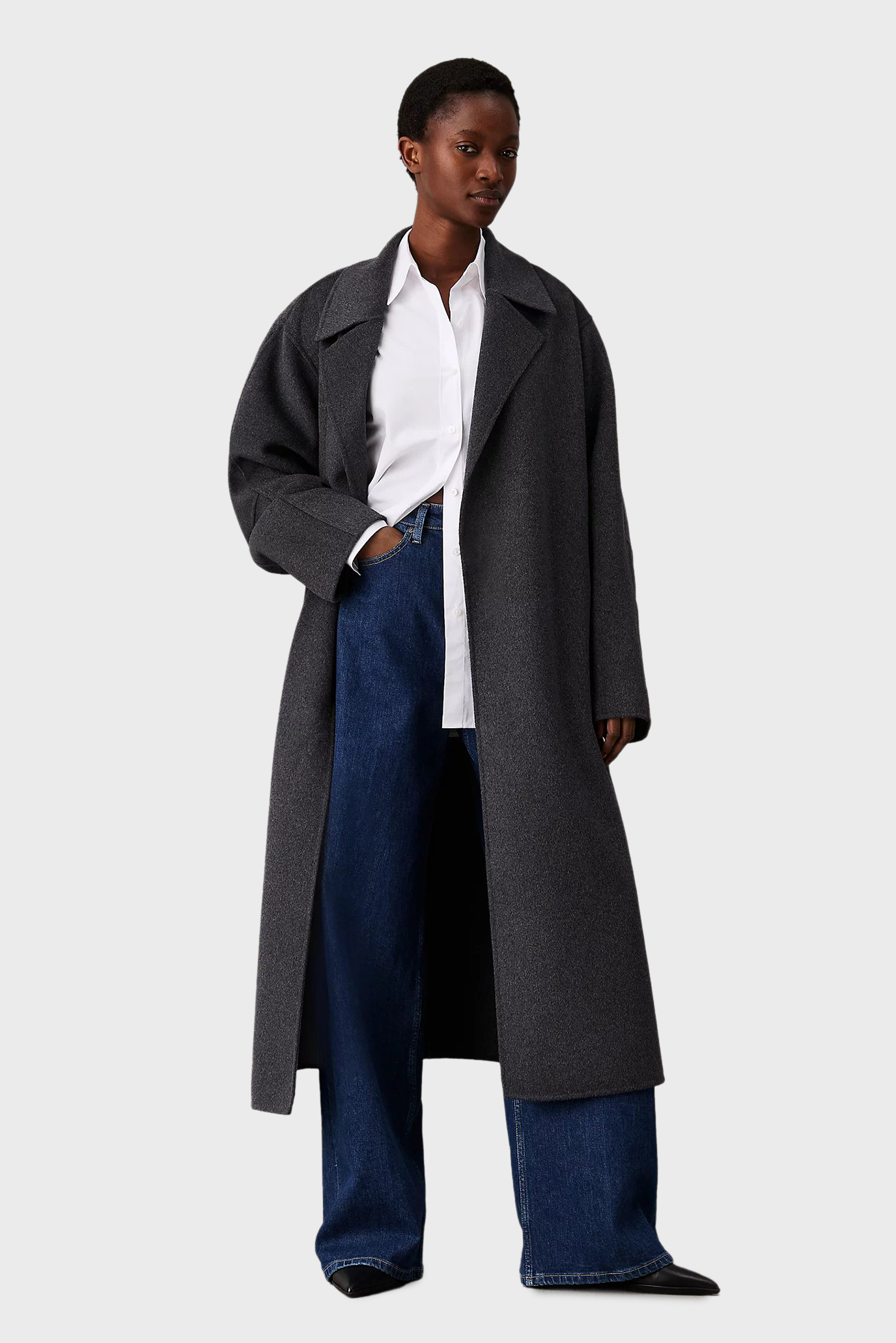 Calvin klein long coat discount