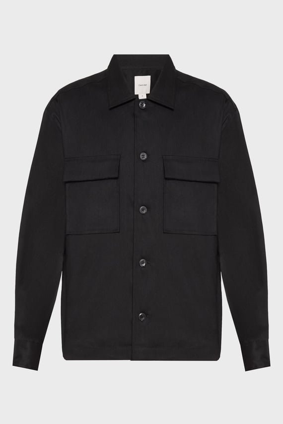 Мужская черная рубашка STRETCH OVERSHIRT