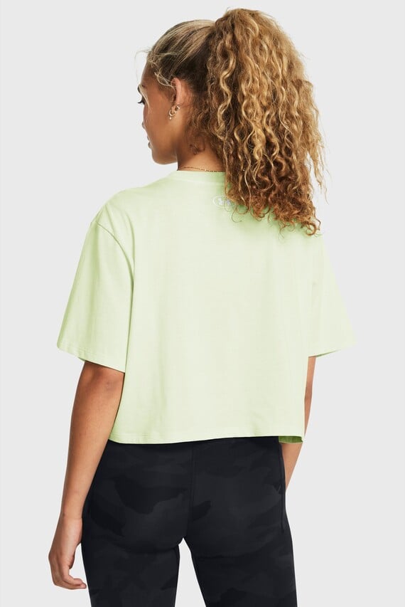 Женская салатовая футболка UA W BOXY CROP LOGO SS