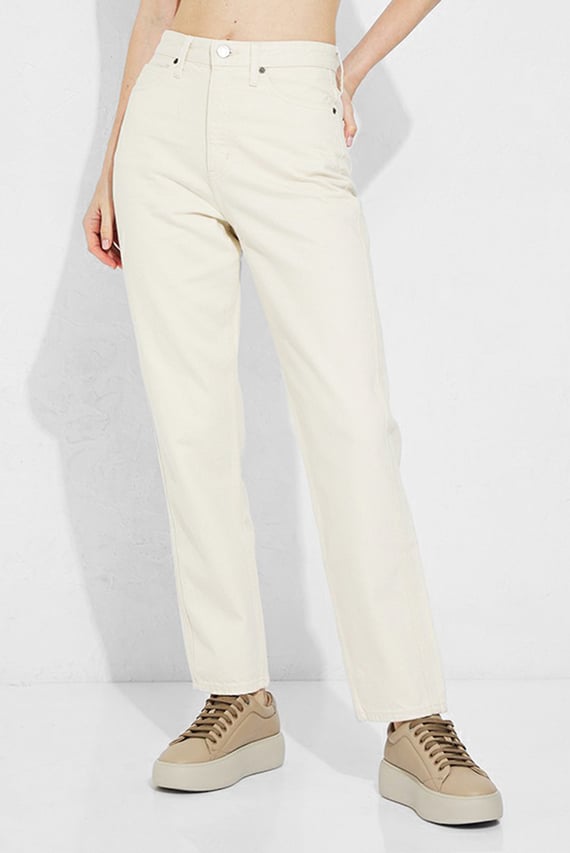 Джинсы HIGH RISE SLIM STRAIGHT - ECRU