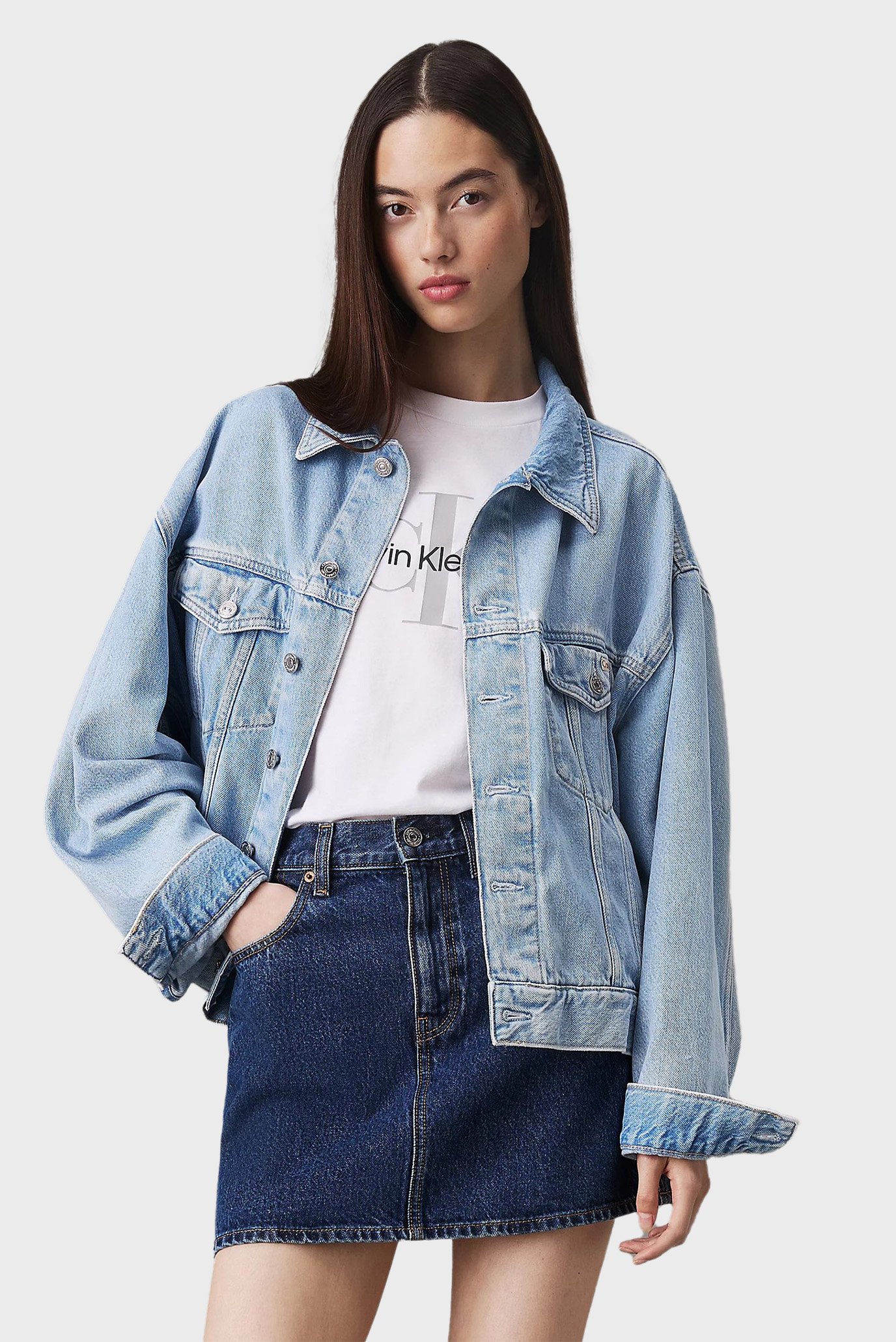 Женская голубая джинсовая куртка BOXY DENIM JACKET 1