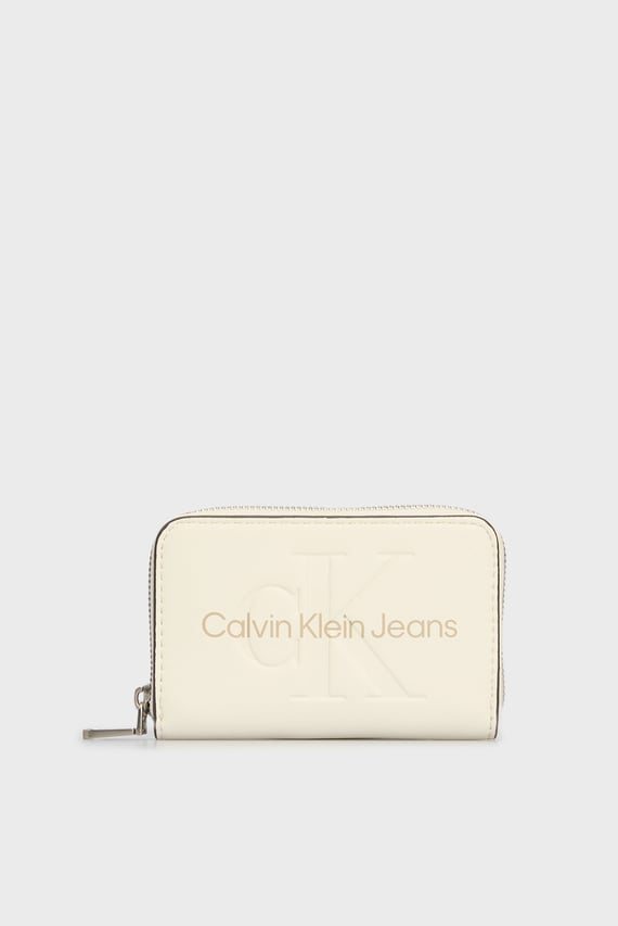 Женский белый кошелек SCULPTED MED ZIP AROUND MONO Calvin Klein Jeans Женский белый кошелек SCULPTED MED ZIP AROUND MONO Calvin Klein Jeans