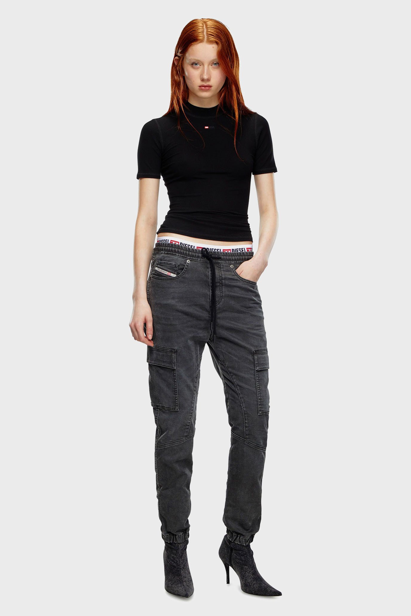 Женские черные джинсы 2051 D-URSY JOGG Sweat jeans 2