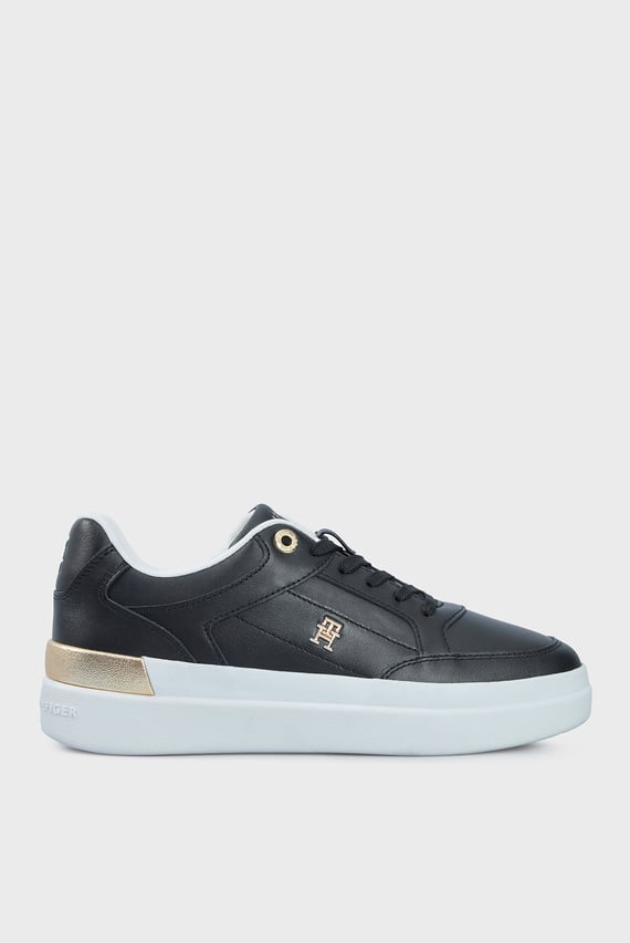 Женские черные сникерсы LUX HARDWARE COURT SNEAKER Tommy Hilfiger