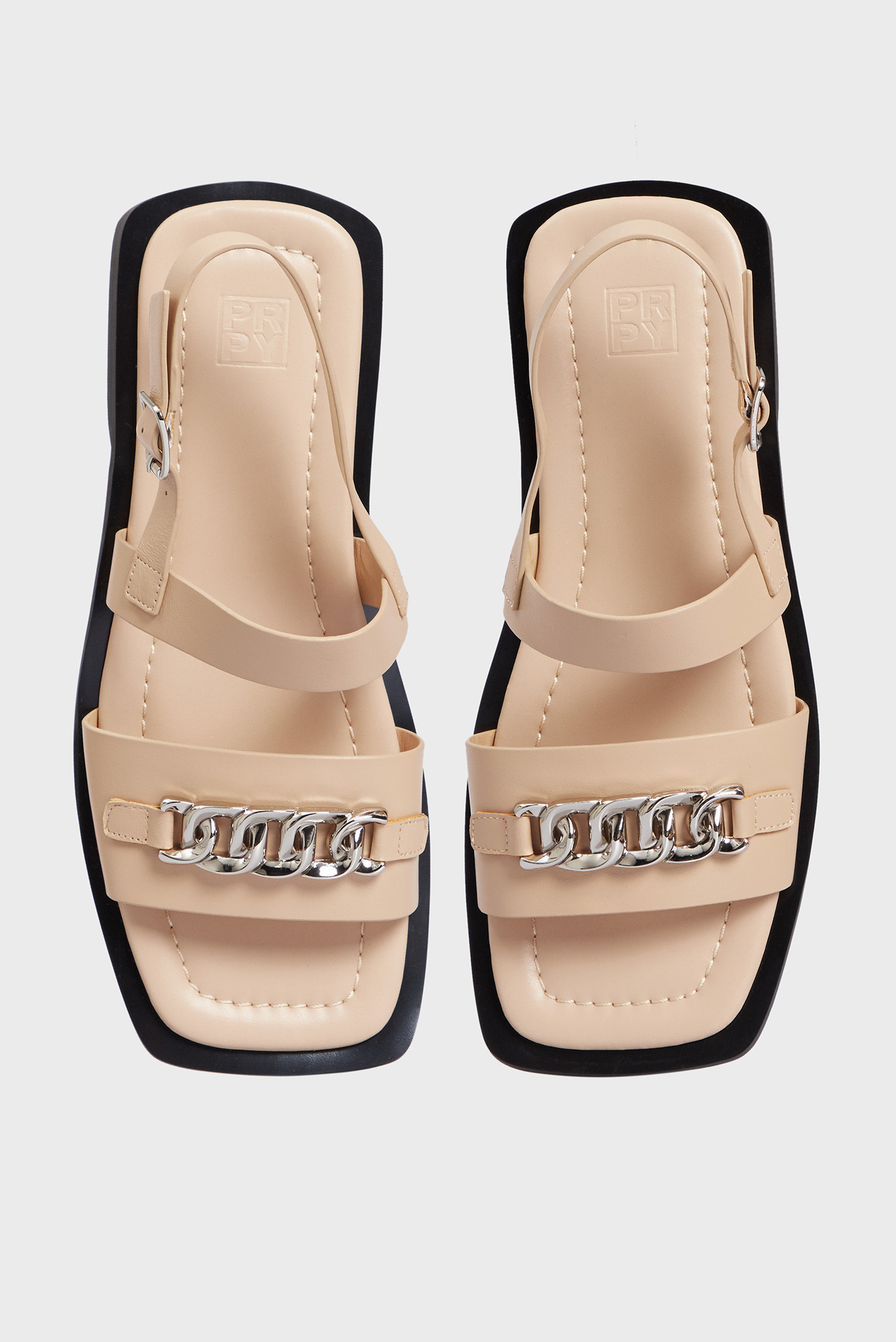 Женские бежевые кожаные сандалии Netty 7