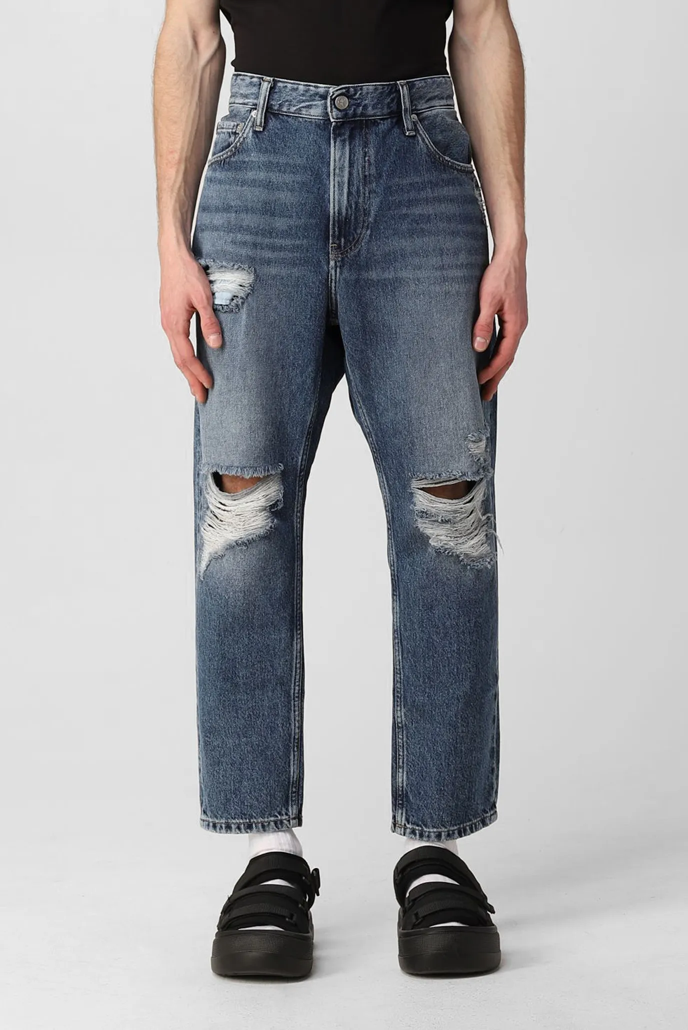 Мужские синие джинсы 4