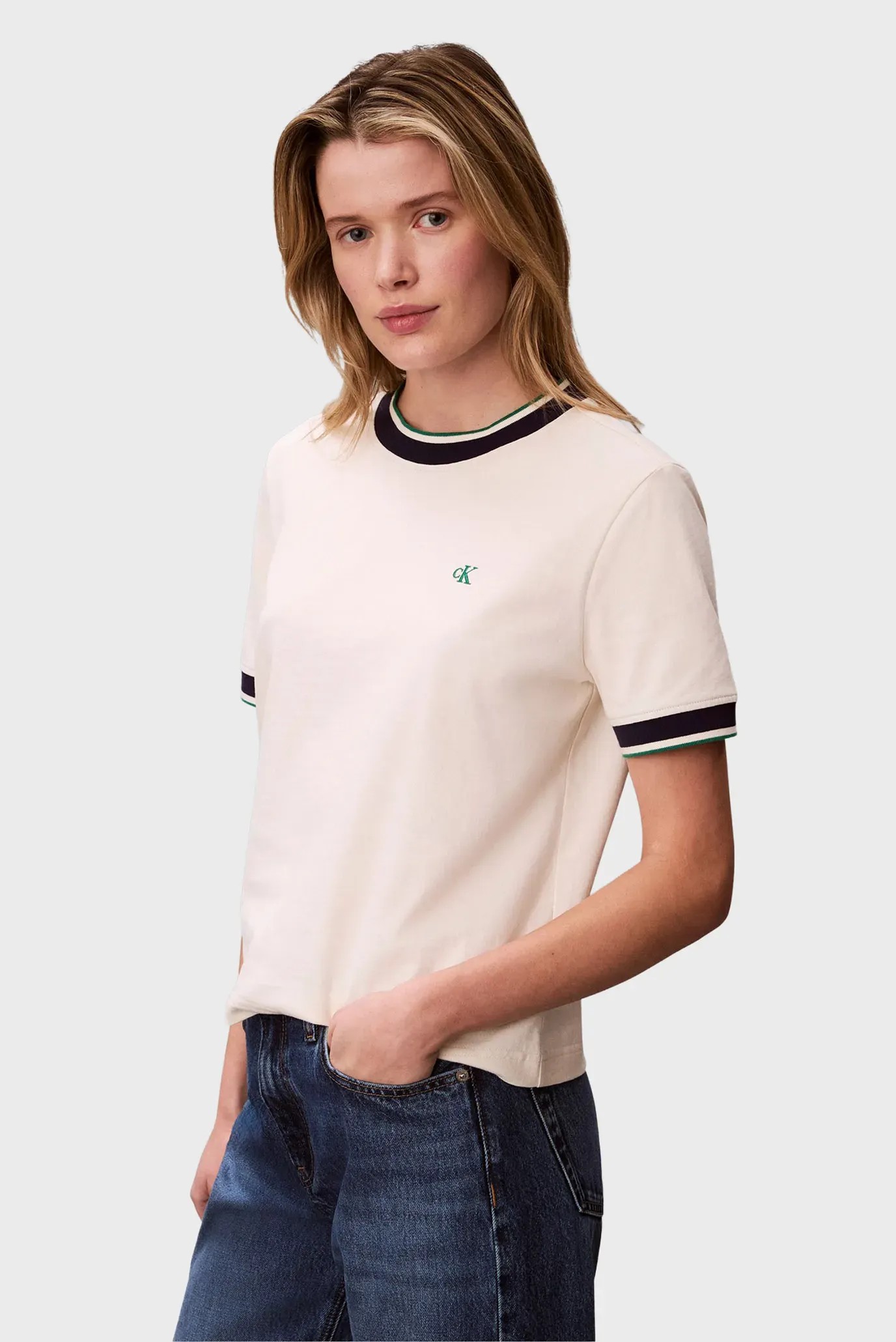 Футболка SS CTN MONOGRAM STRIPE TRIM TEE 3