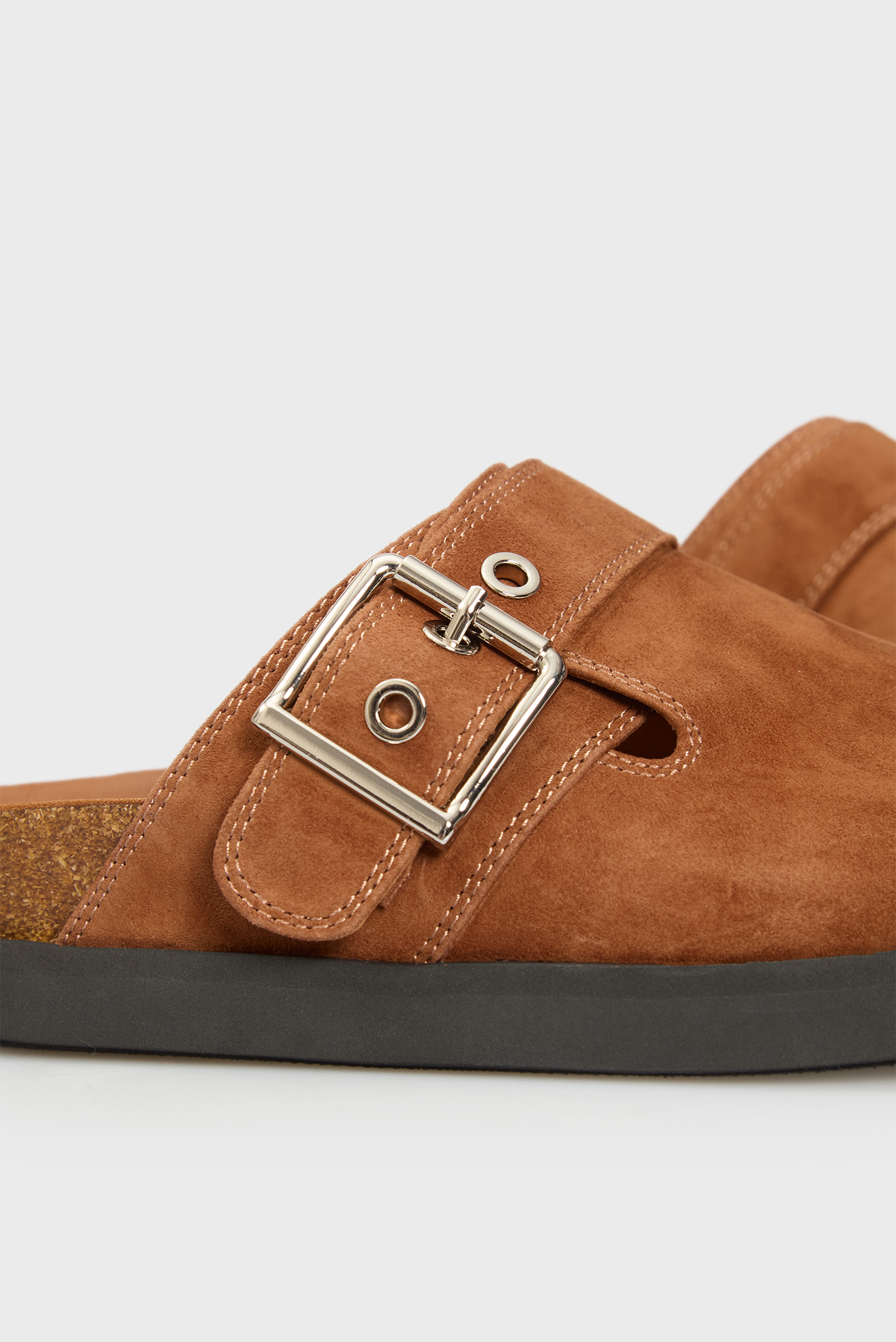 Женские коричневые замшевые клоги Marini 2