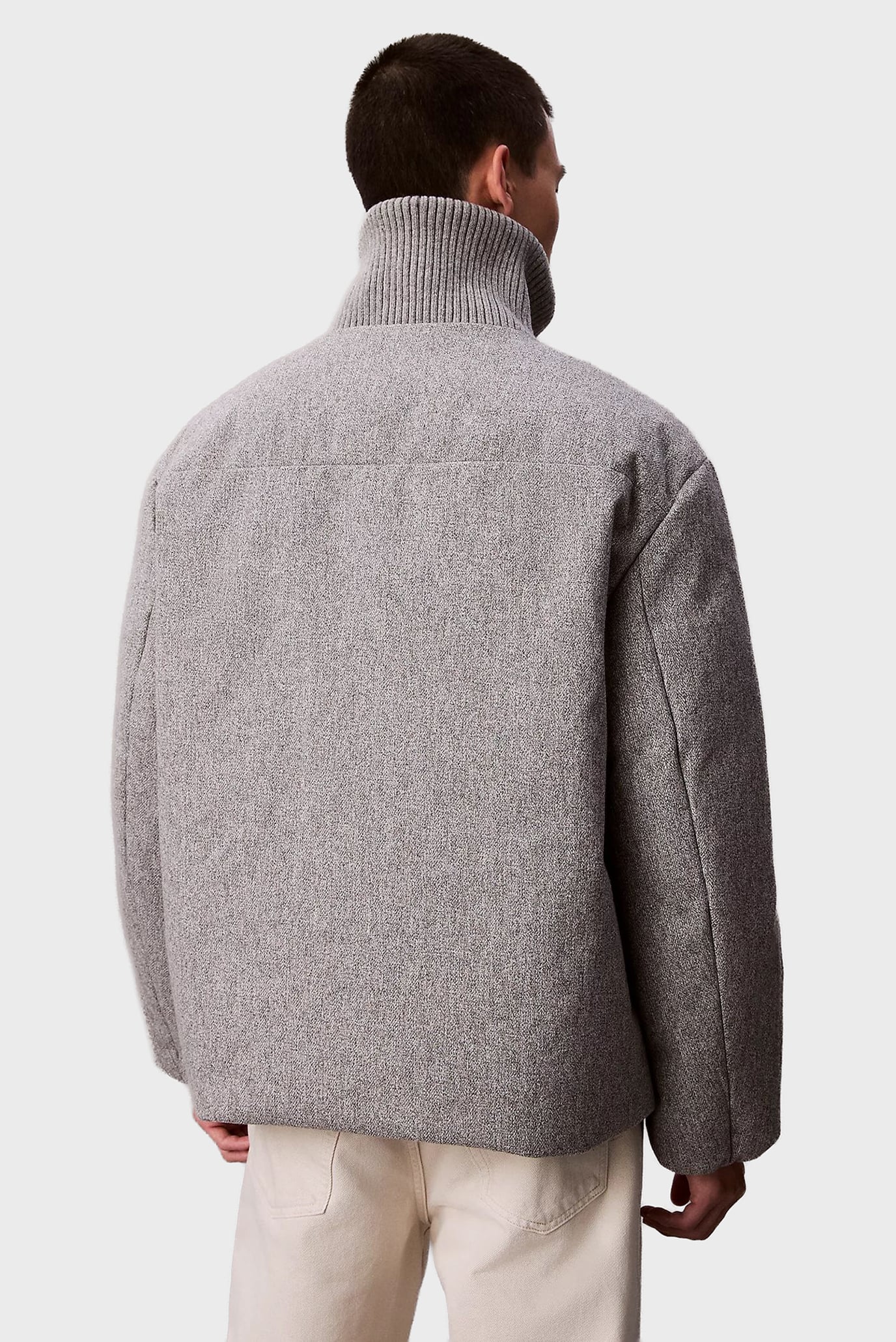 Куртка зимняя LS MELANGE RIB NECK WOOL PUFFER 4