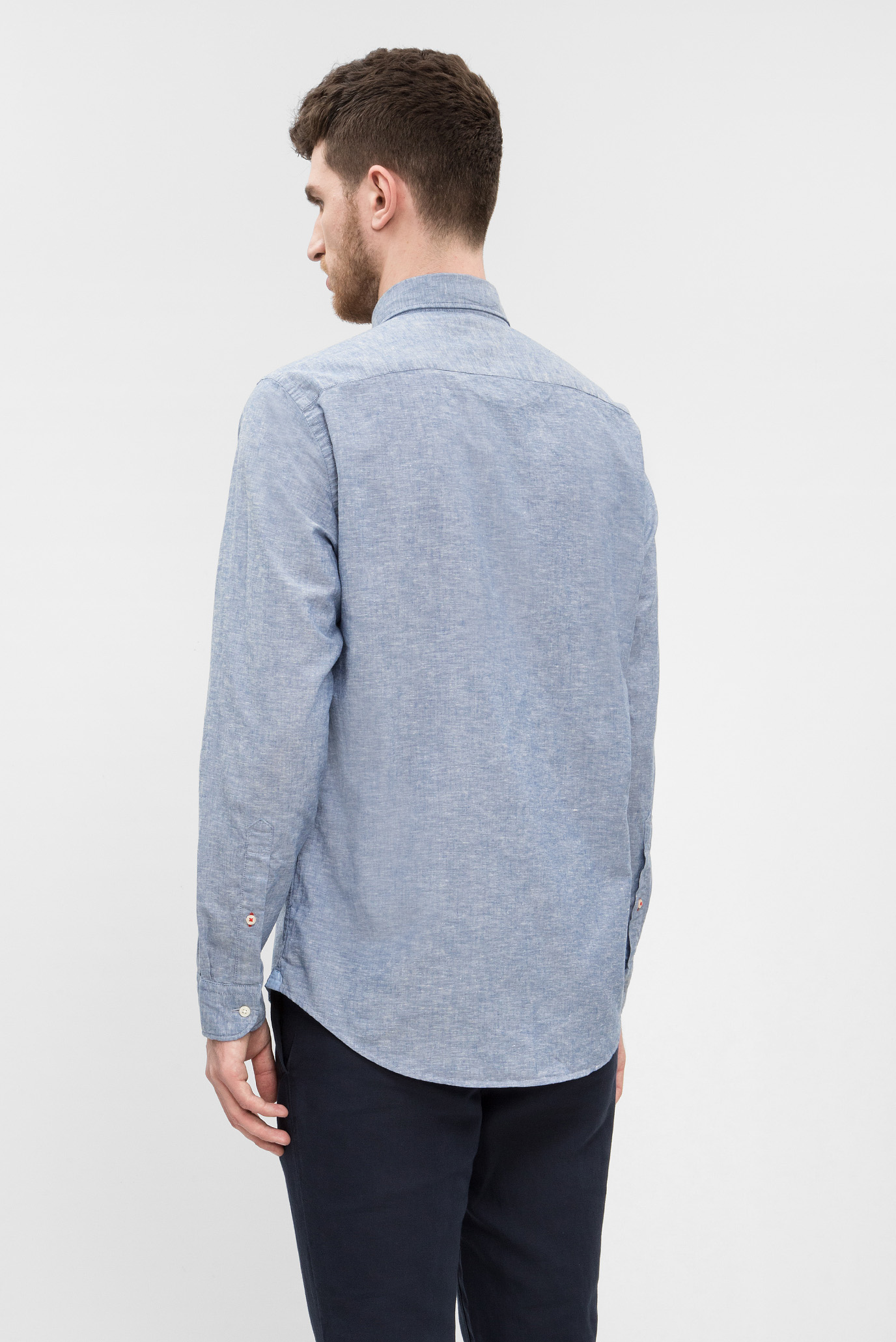 Мужская синяя рубашка 8