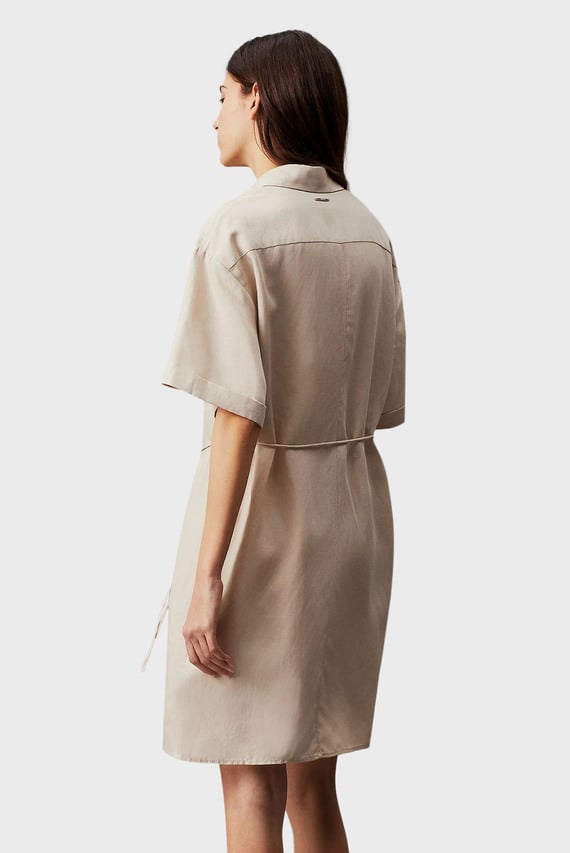 Платье/LINEN BLEND RELAXED SHIRT DRESS