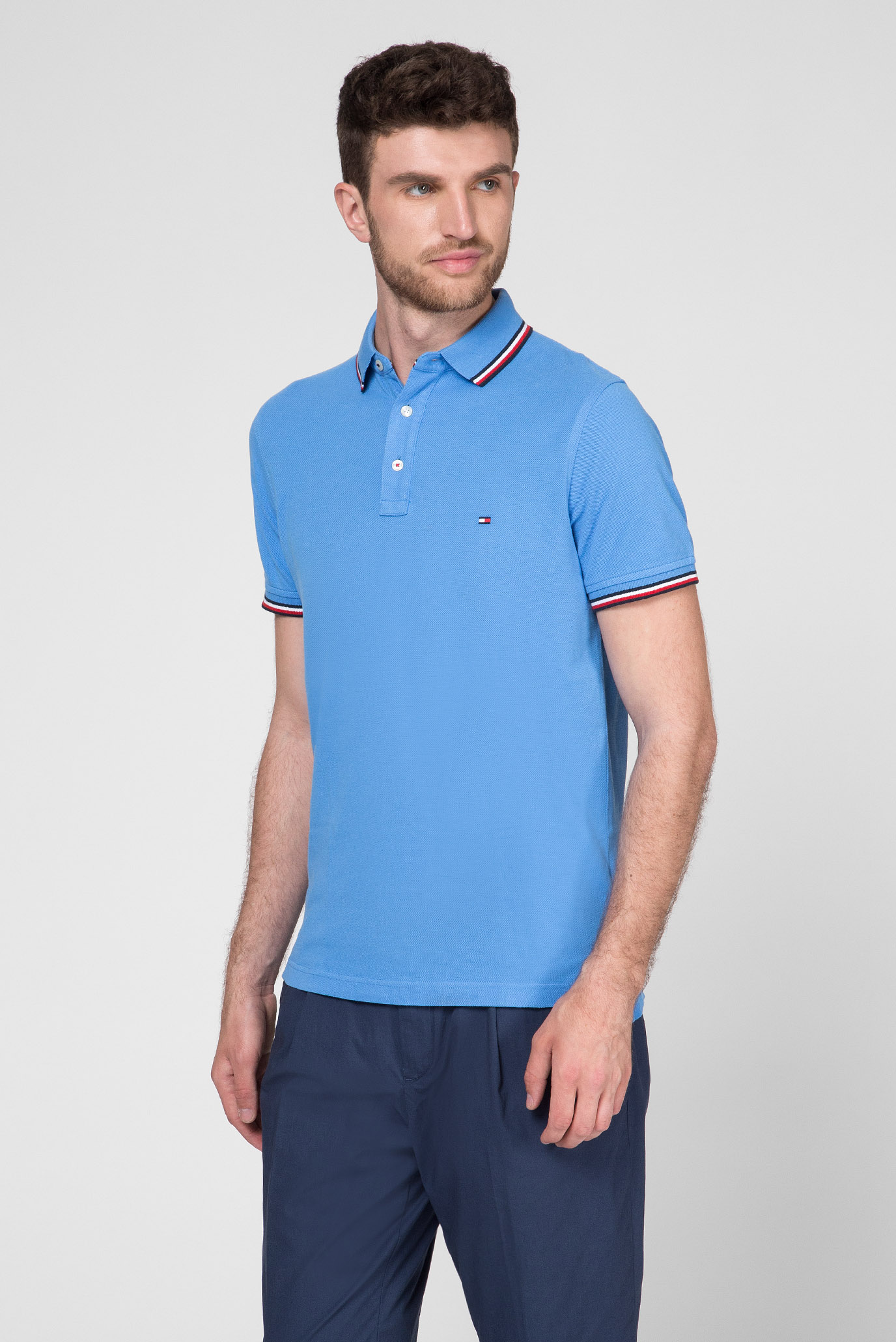 Мужское голубое поло TOMMY 7
