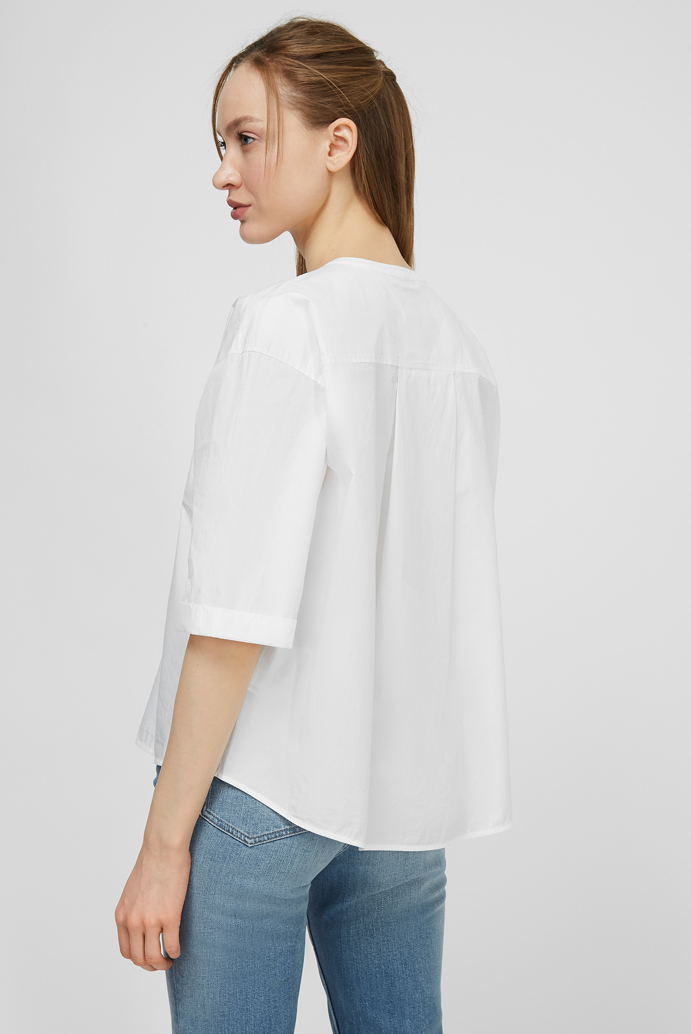 Женская белая рубашка CRISP POPLIN RELAXED SHIRT SS 4