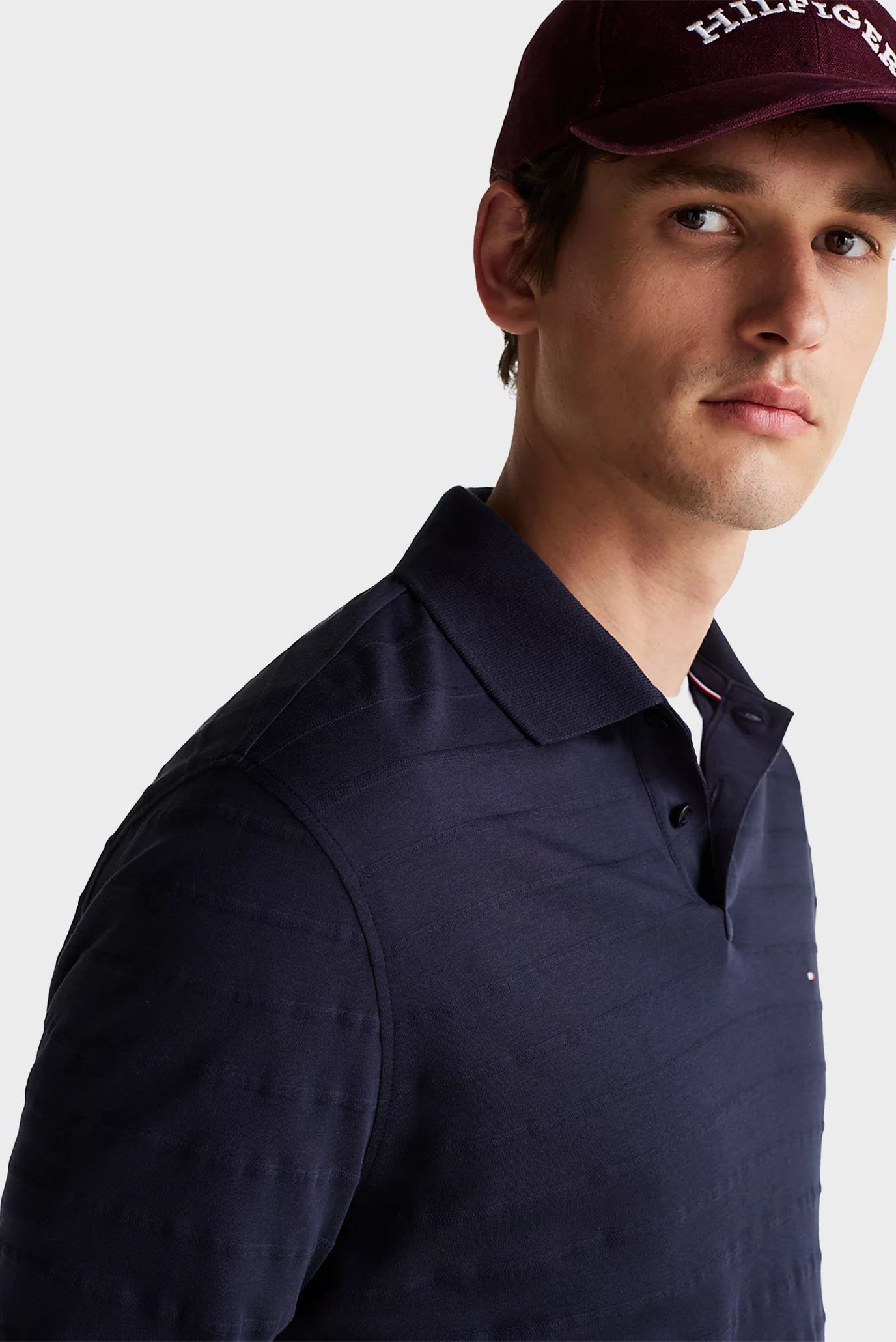 Поло с длинным рукавом MERC JACQUARD STRIPE LS REG POLO 2