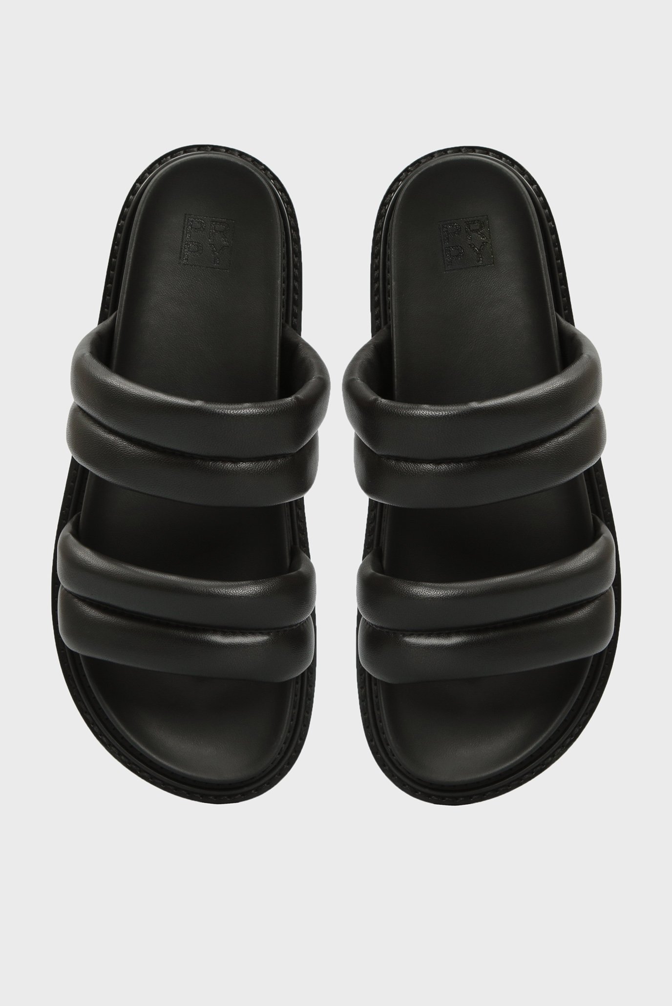 Женские черные кожаные слайдеры Toscana 4