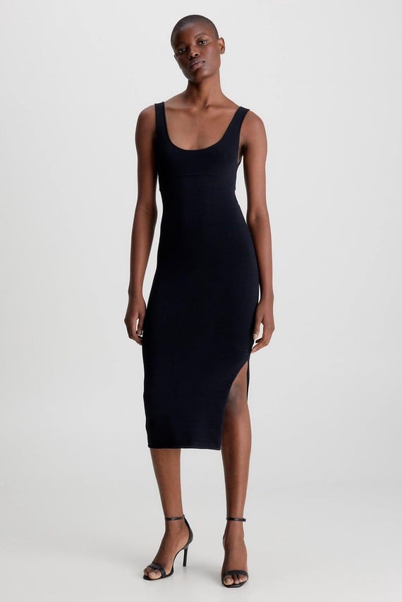 Женское черное платье SENSUAL KNITTED BODYCON