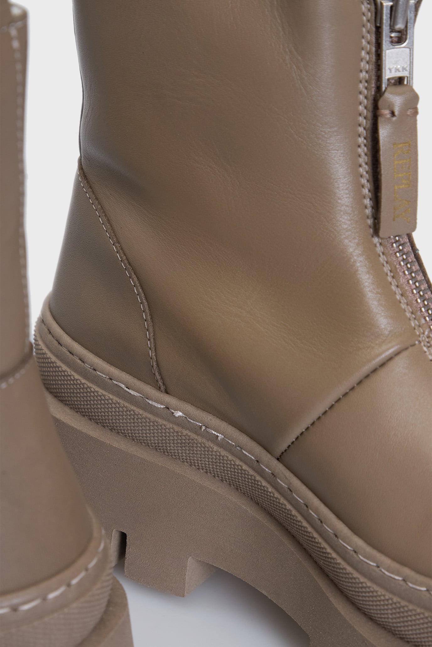 Женские бежевые кожаные полусапоги NATHALIE 5