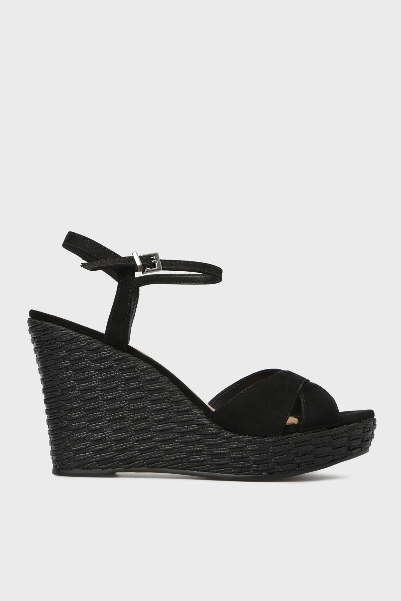 Женские черные кожаные босоножки 6