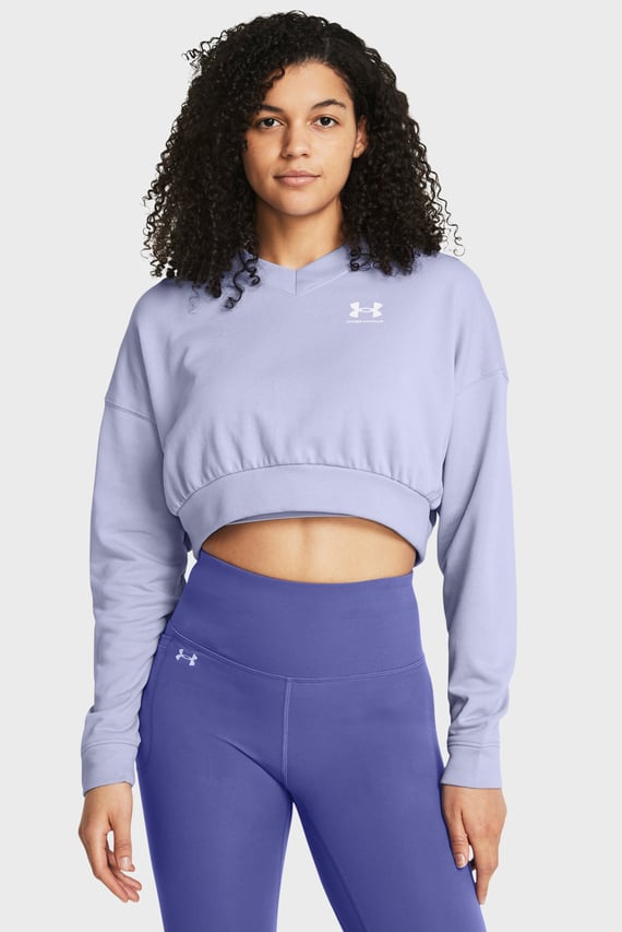 Женский сиреневый свитшот UA Rival Terry OS Crop Crw