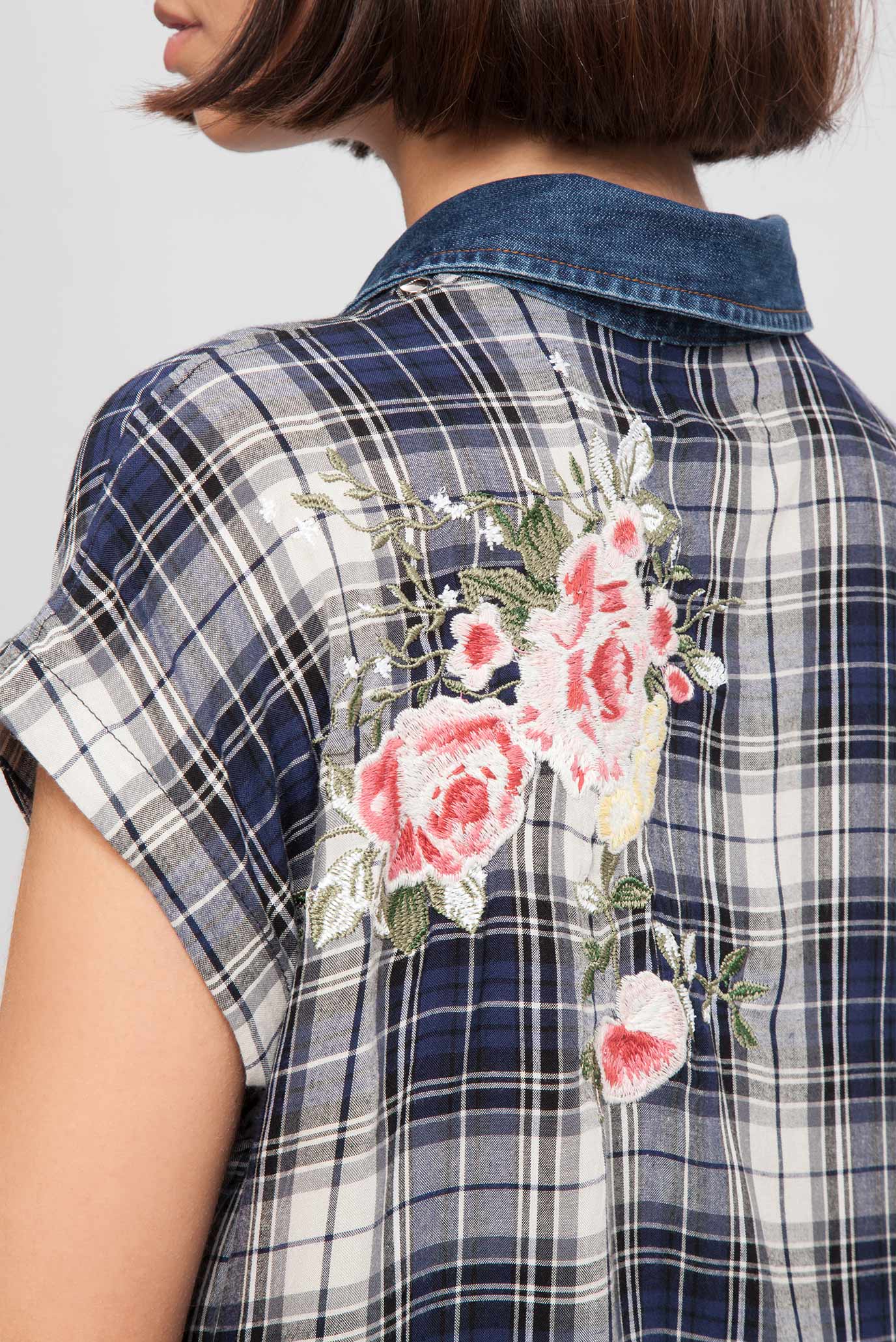 Женское синее платье-рубашка 9