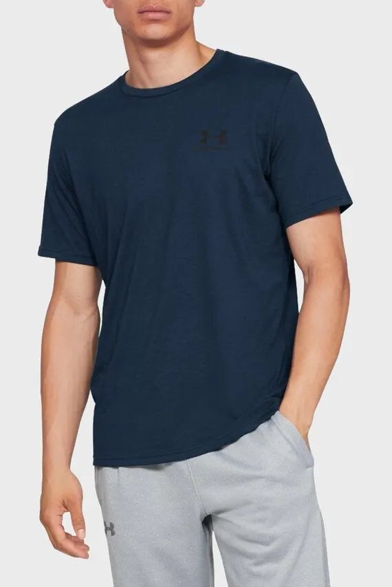 Мужская синяя футболка SPORTSTYLE LEFT CHEST SS Under Armour