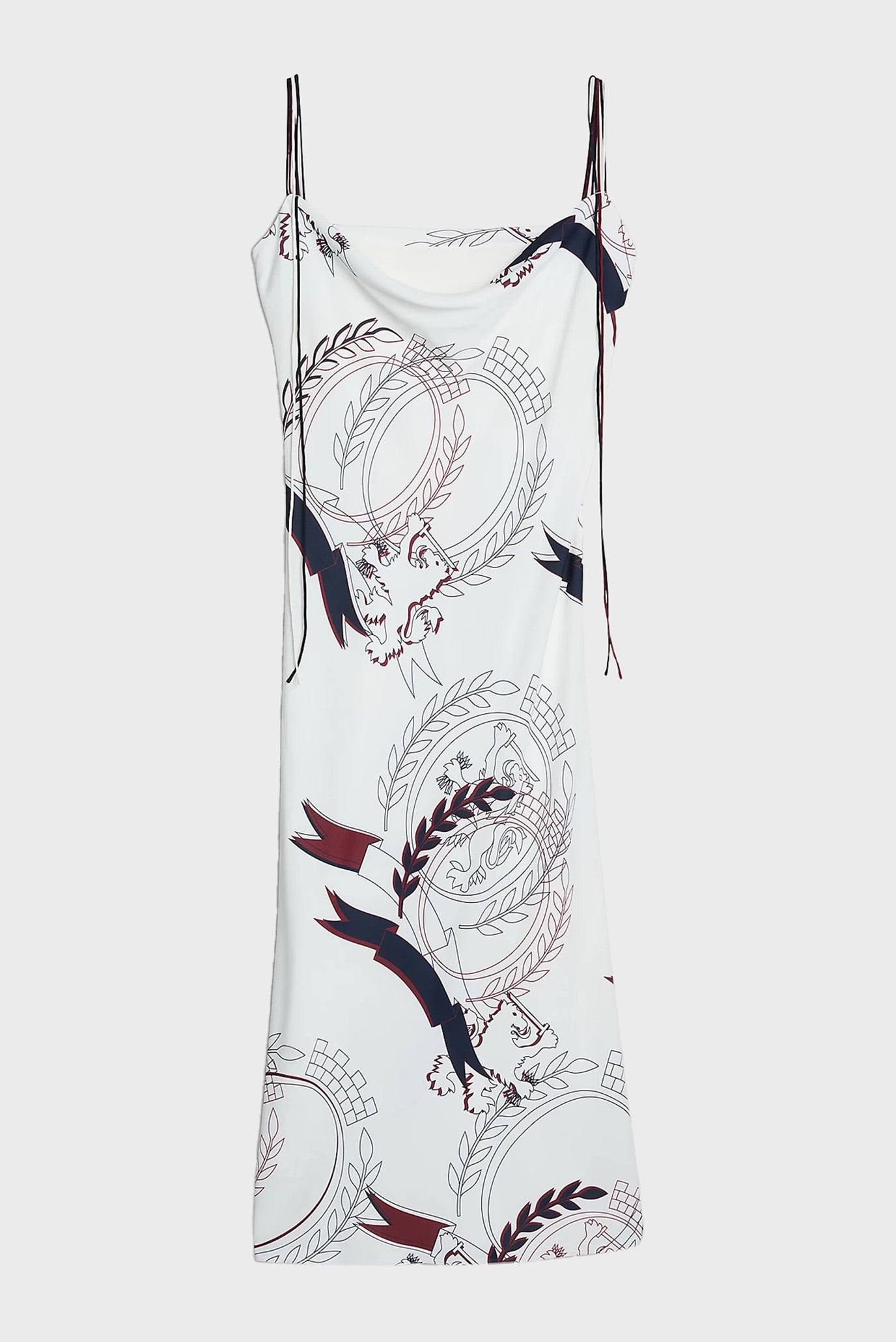 Женское белое платье с узором THC SLICED CREST SLIP DRESS 10