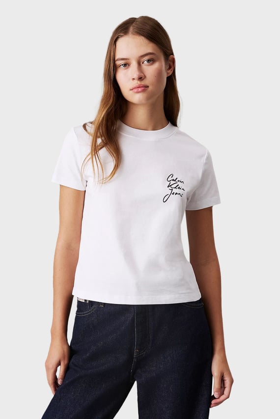 Футболка SCRIPT INSTITUTIONAL BABY TEE Calvin Klein Jeans Футболка SCRIPT INSTITUTIONAL BABY TEE Calvin Klein Jeans