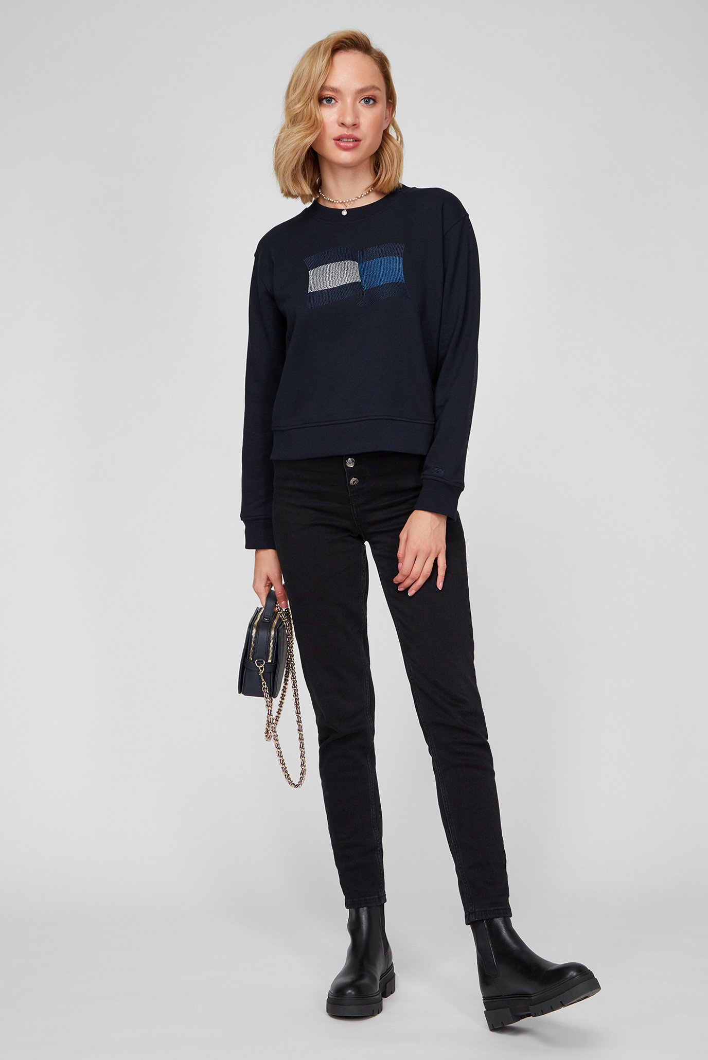 Женский темно-синий свитшот ICON REGULAR C-NKTommy Hilfiger Женский темно-синий свитшот ICON REGULAR C-NK 2