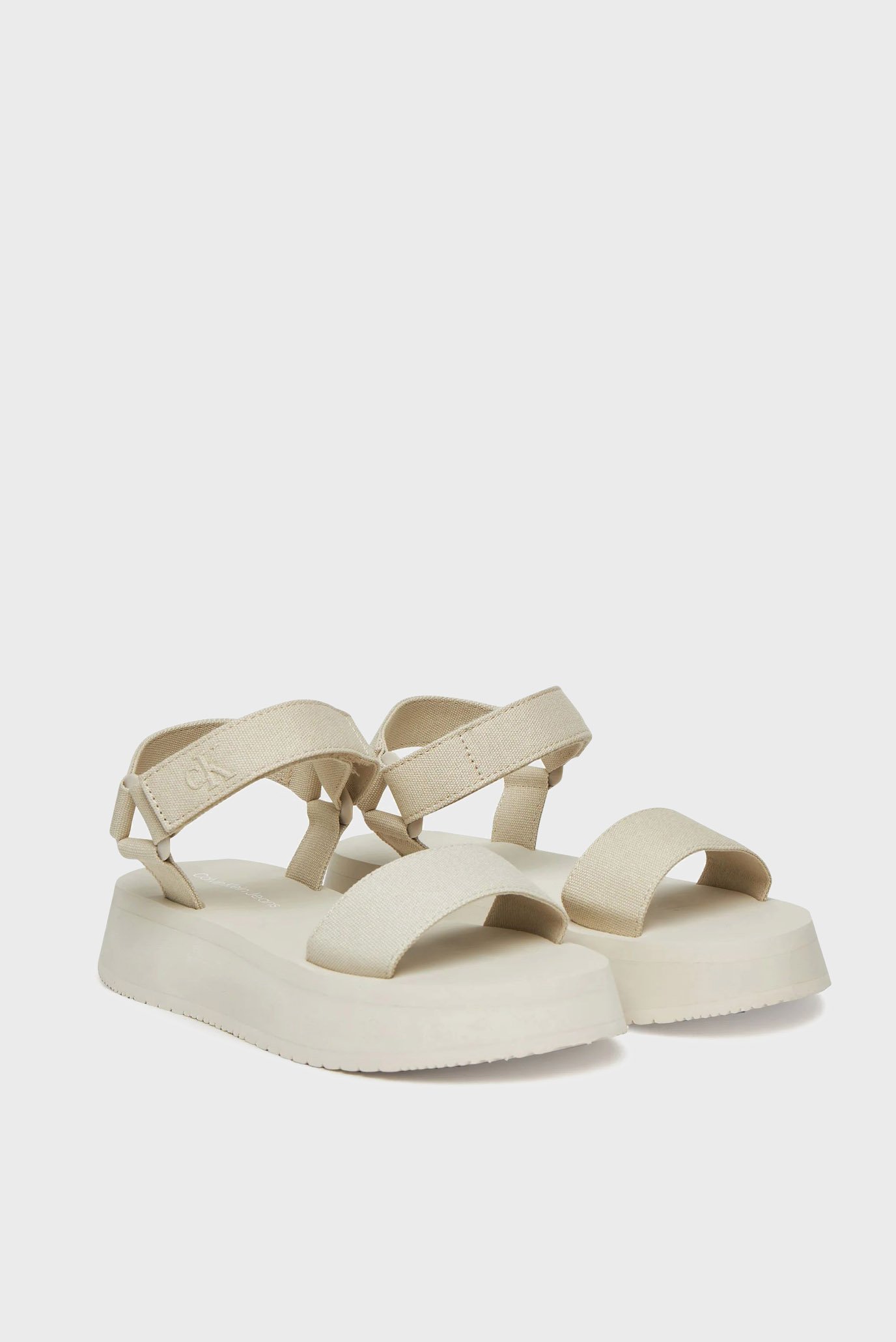 Женские бежевые сандалии VELCRO 3