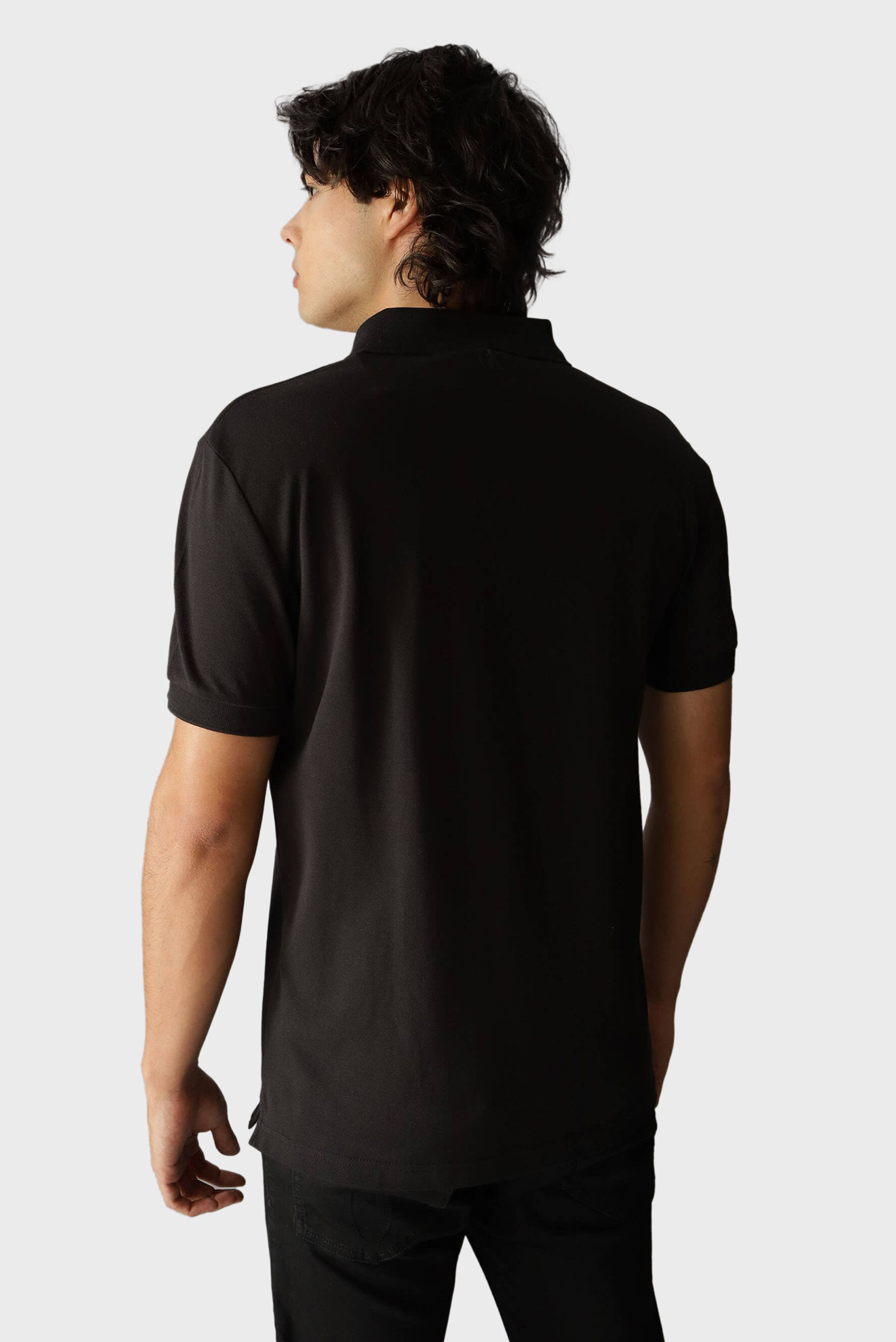 Мужское черное поло LOGO REPEAT POLO 6