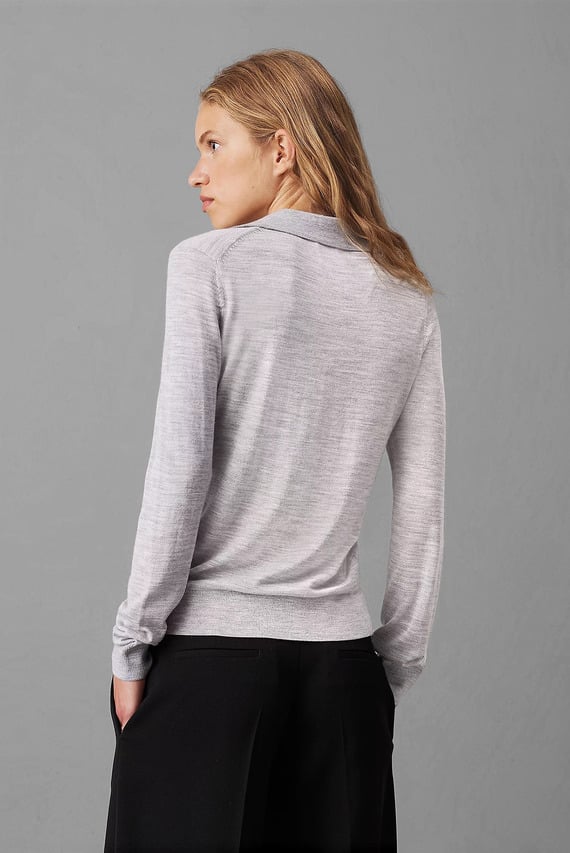 Поло с длинным рукавом ACETATE BLEND POLO REG SWEATER
