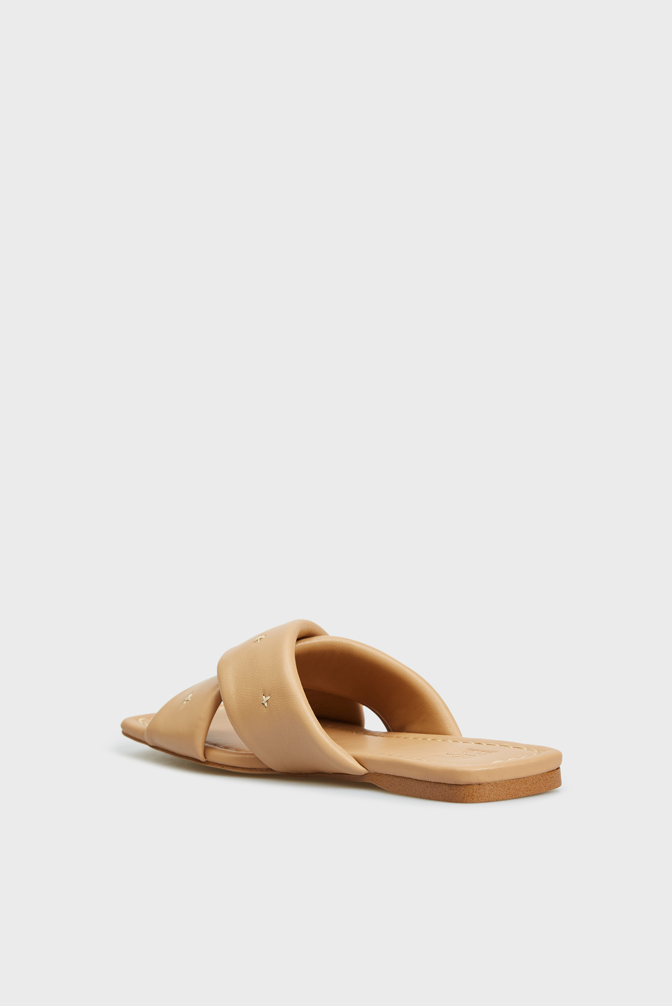 Женские бежевые кожаные слайдеры Agata 8