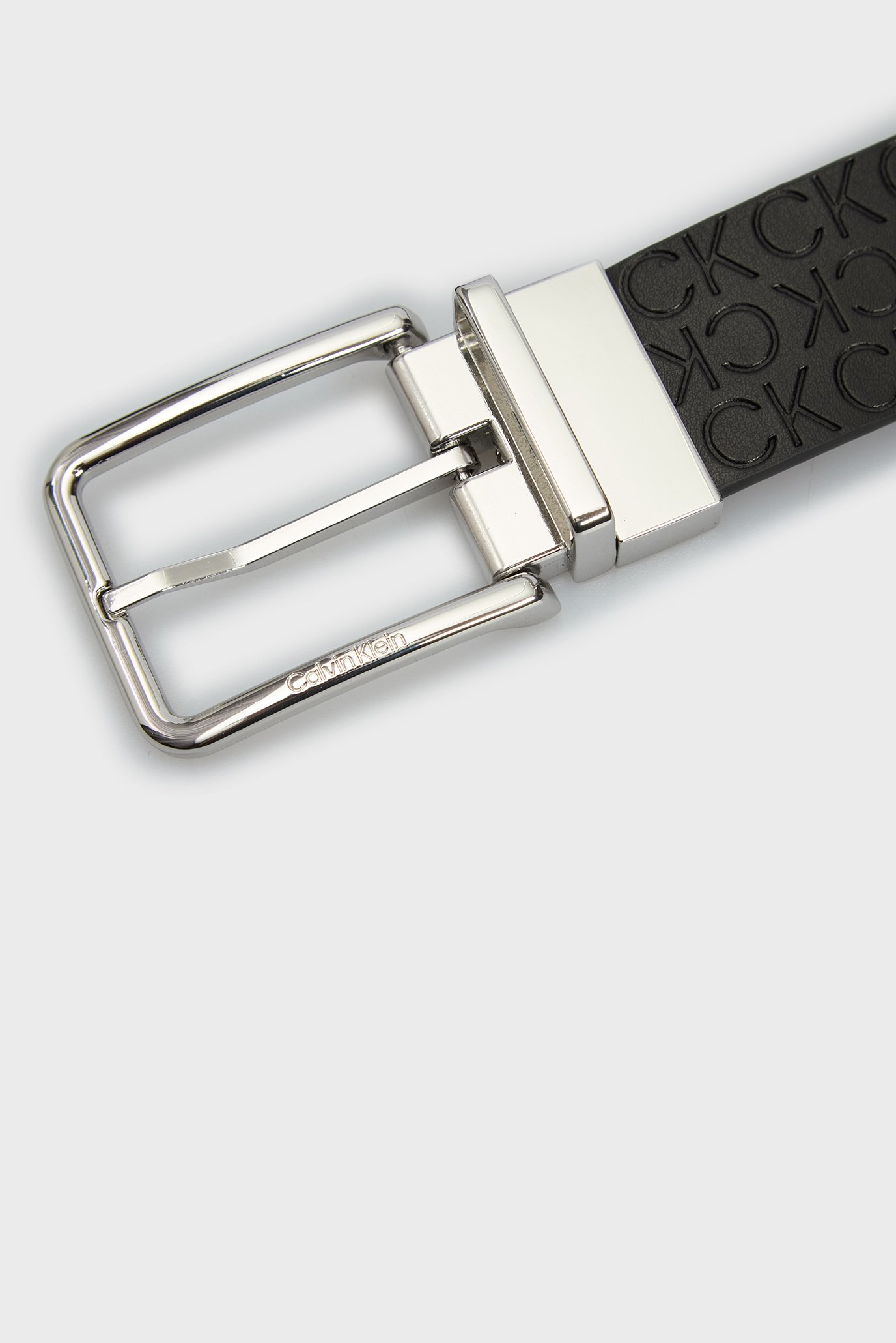 Мужской черный кожаный двусторонний ремень 3