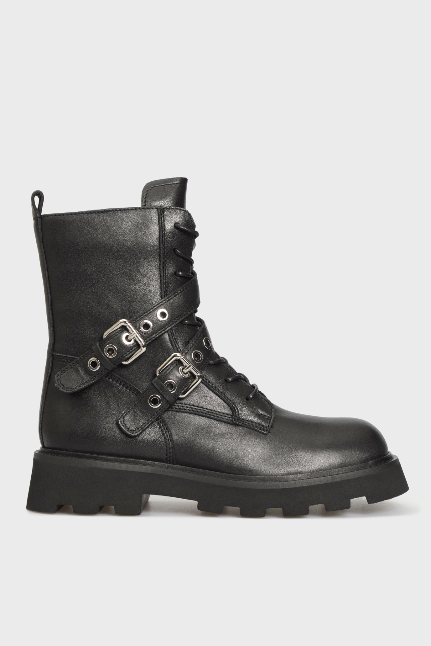 Женские черные кожаные ботинки Farea 6