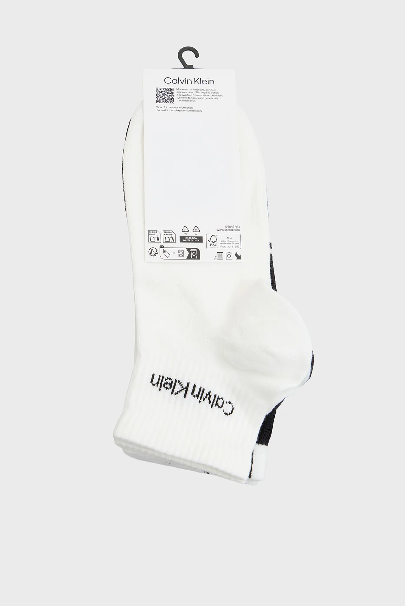 Носки CK MEN QUARTER 2P LOGO STRIPE 3