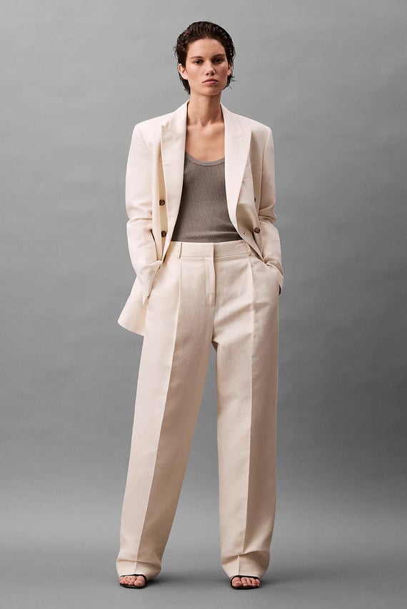 Брюки STRUCTURED LINEN PLEATED PANT Calvin Klein