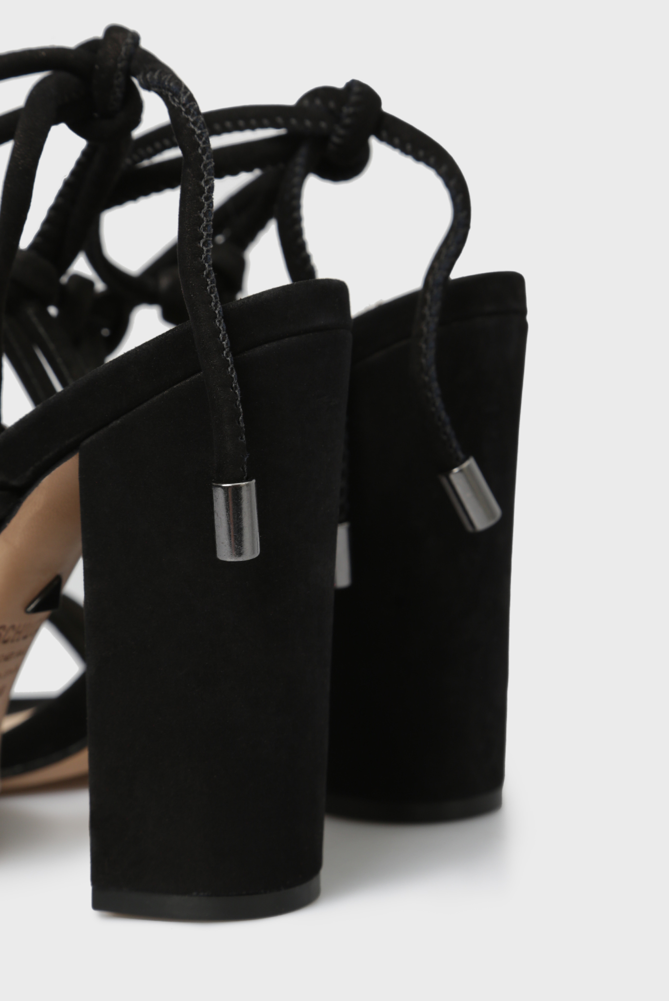 Женские черные кожаные босоножки 7