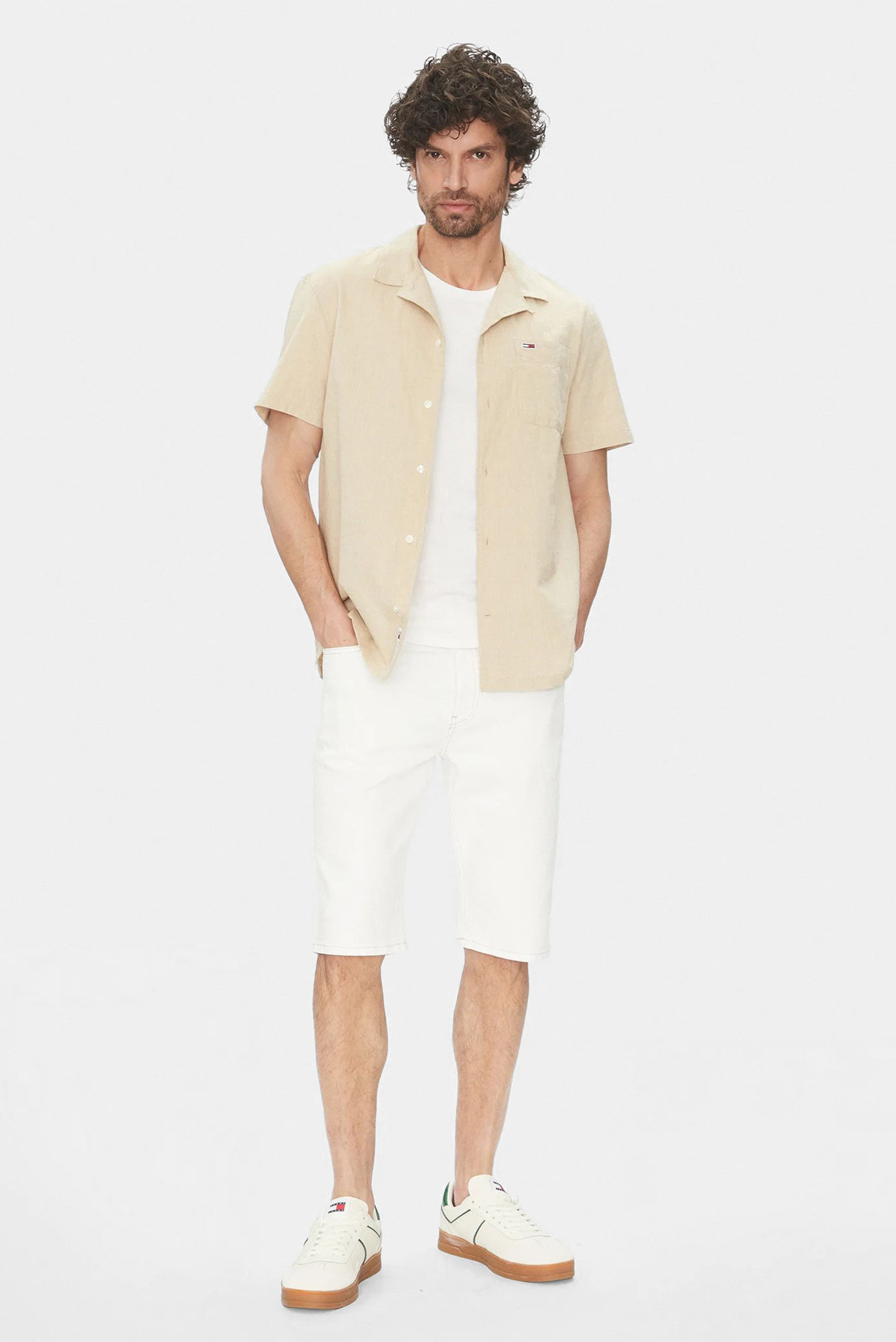 Рубашка с коротким рукавом/TJM LINEN BLEND CAMP 2