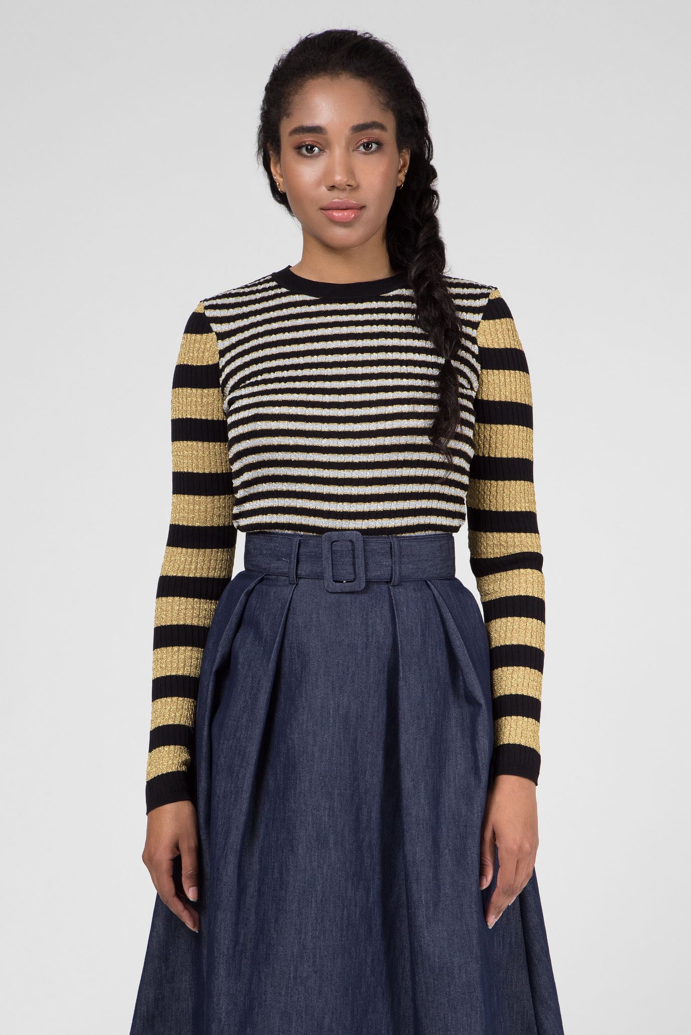 Женский черный джемпер в полоску ZENDAYA STRIPE 6