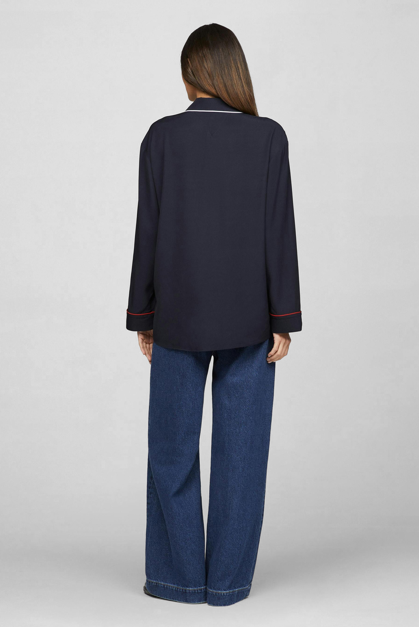 Женская темно-синяя блуза RWB PIPING RELAXED 6