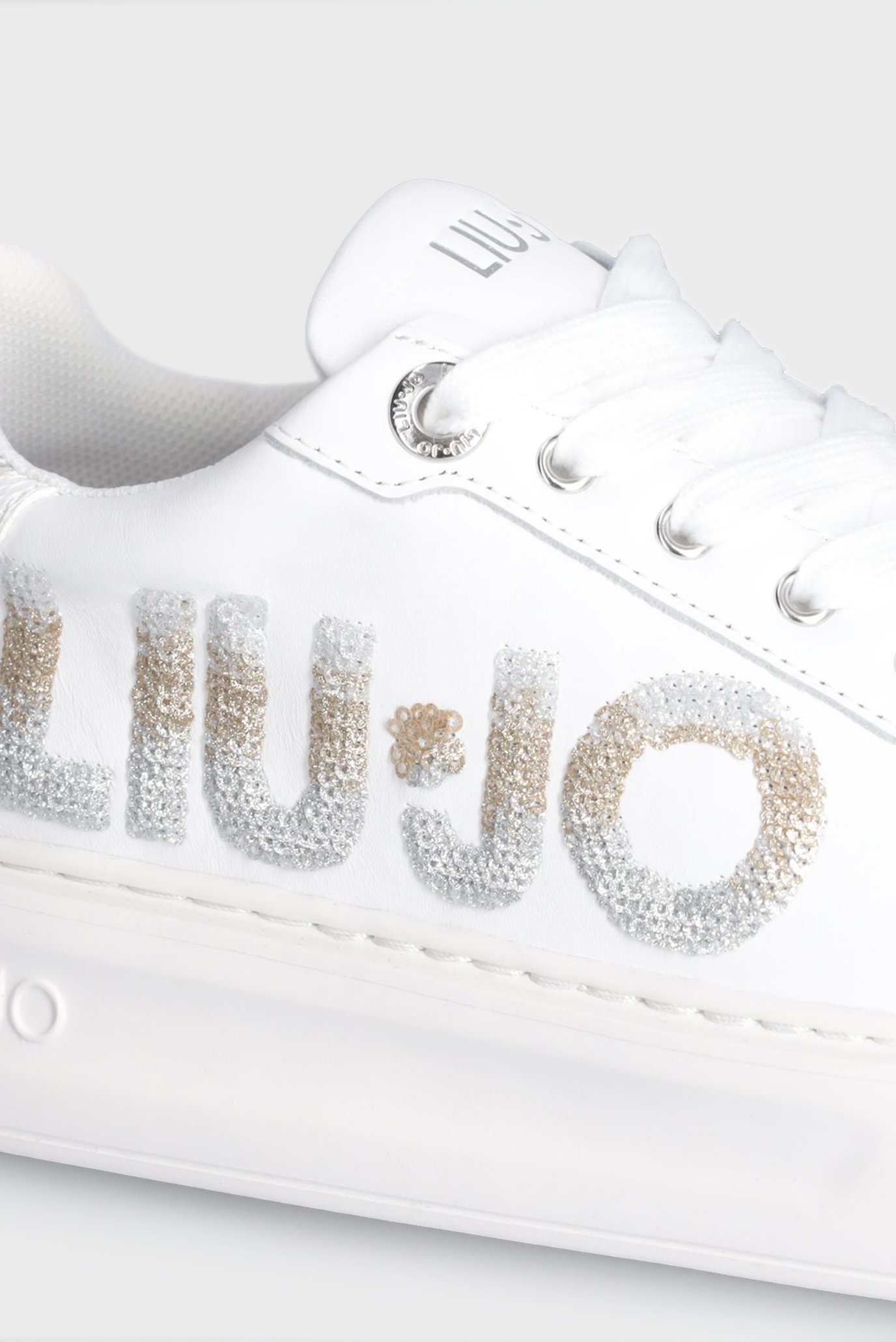 Кеды KYLIE 22 - SNEAKER CALF LEATHER PRINTED WHITE SILVER 2