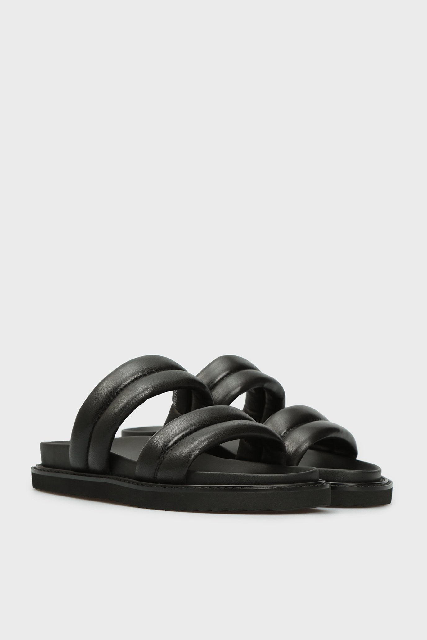 Женские черные кожаные слайдеры Toscana 3