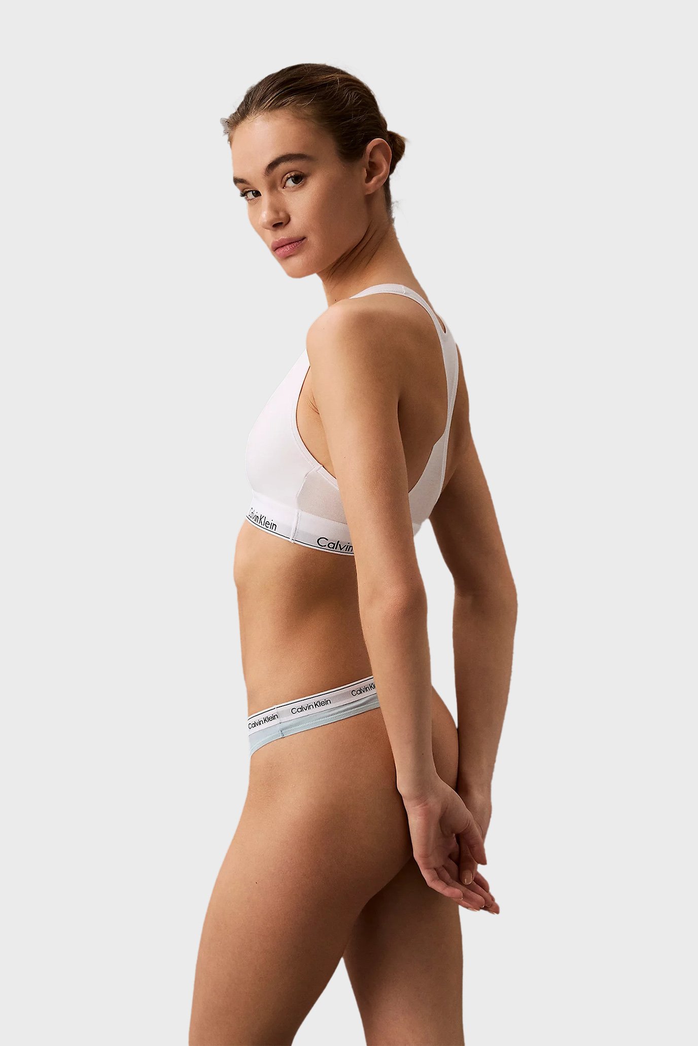 Женские голубые трусики THONG 2